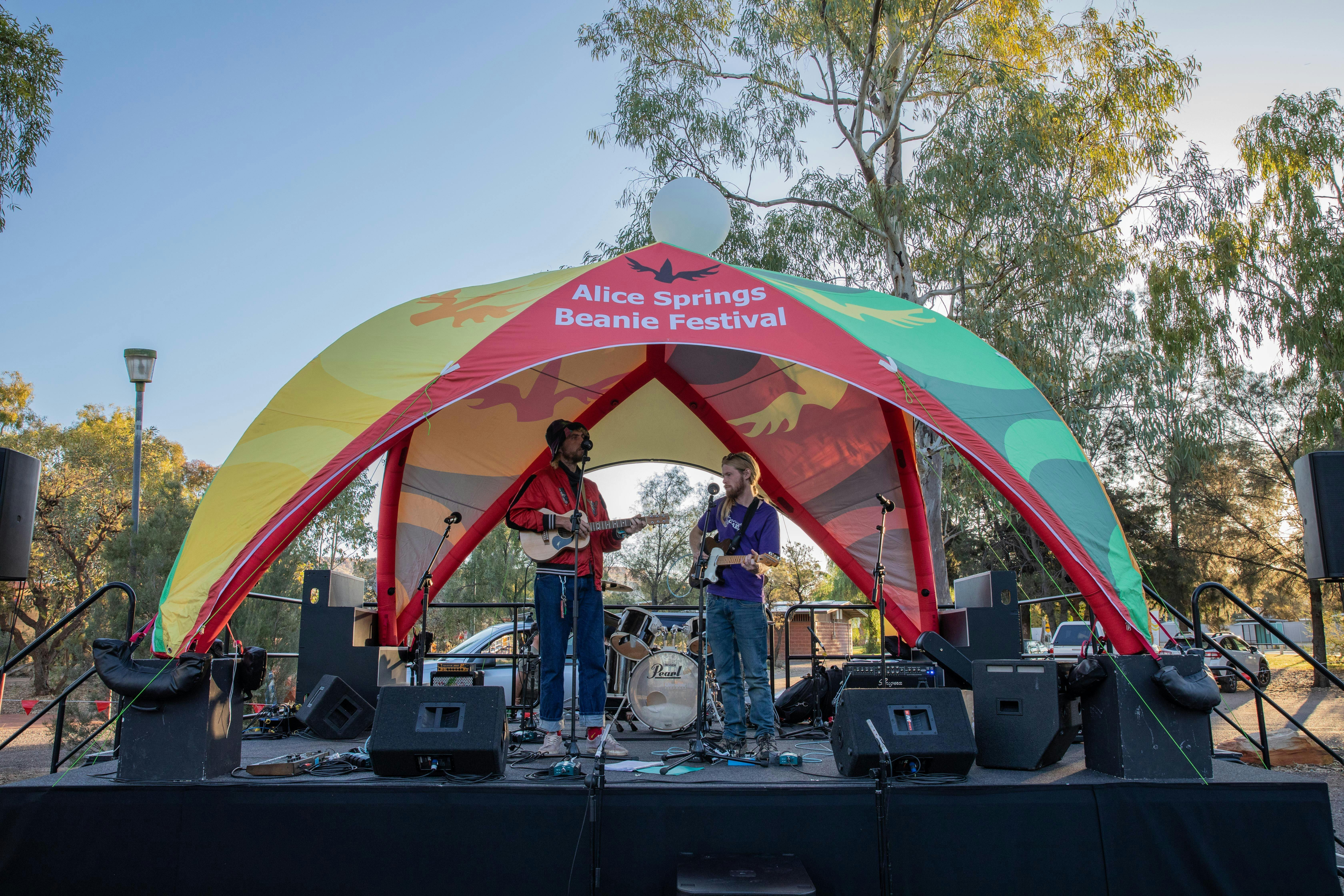 Opening nite, music under the big beanie