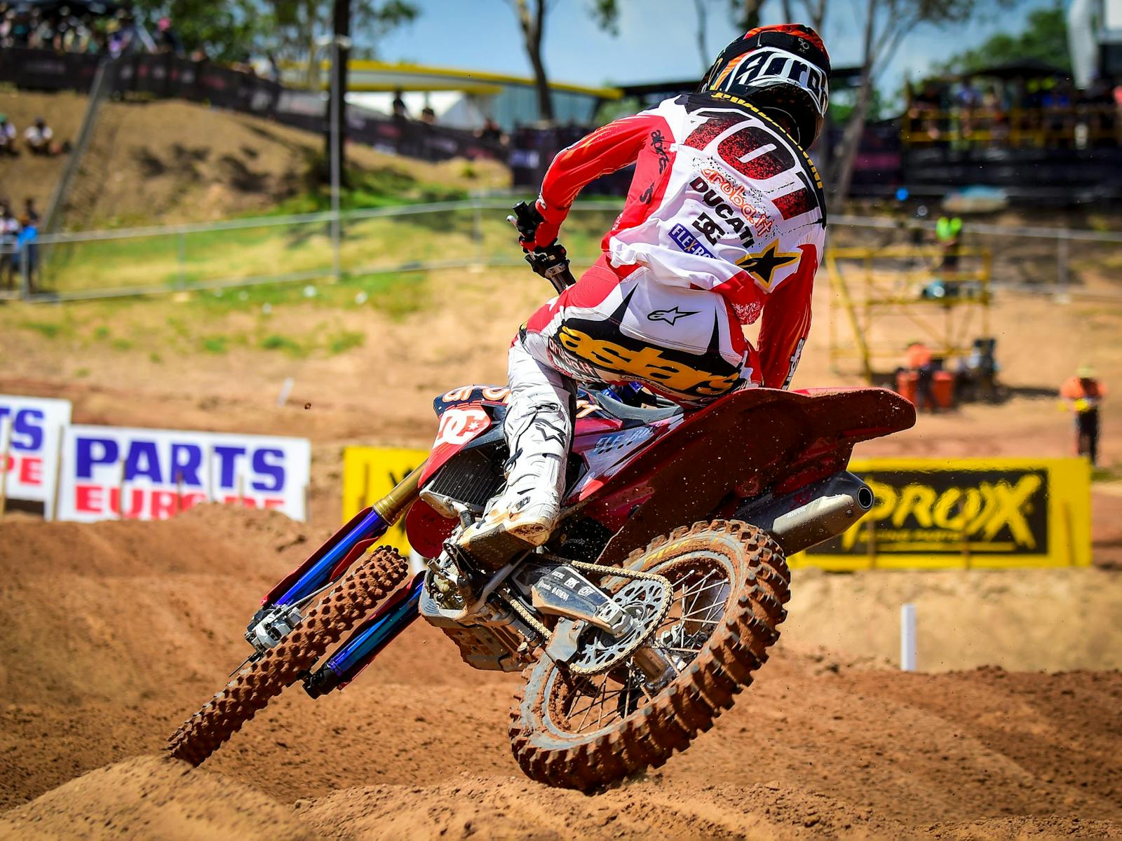 MXGP rider on bike jumping on track