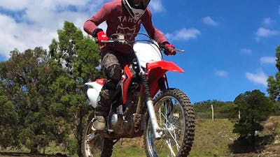 Motorcycle rider taking a jump