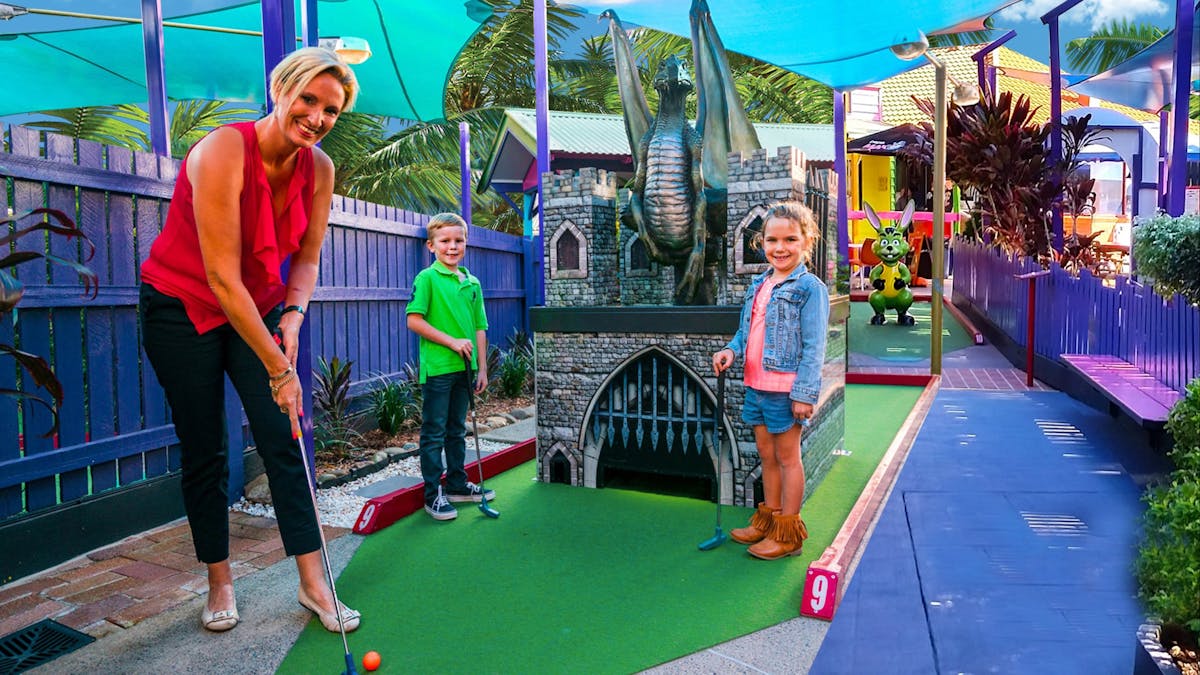 Encounter a Dragon playing Fun Run at Putt Putt Mermaid Beach