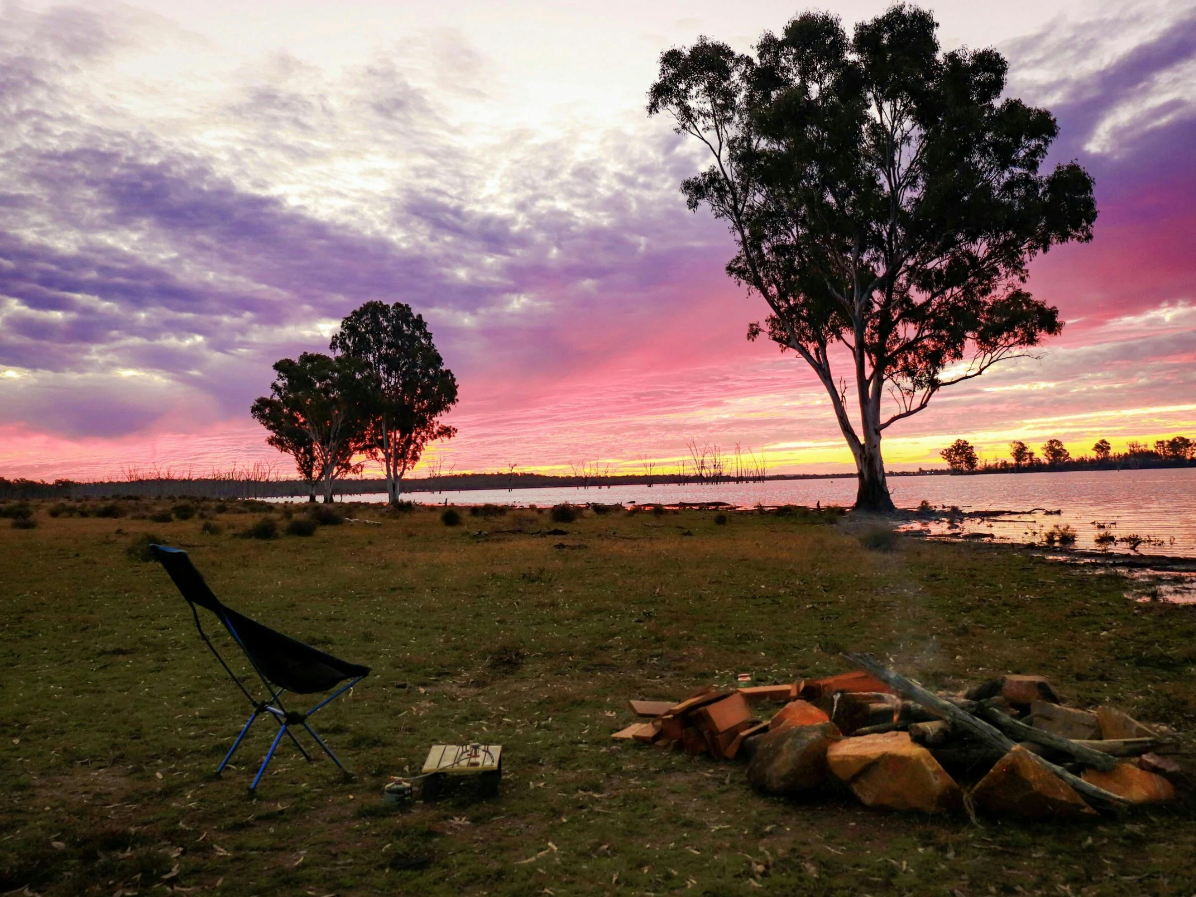Sunset while camping