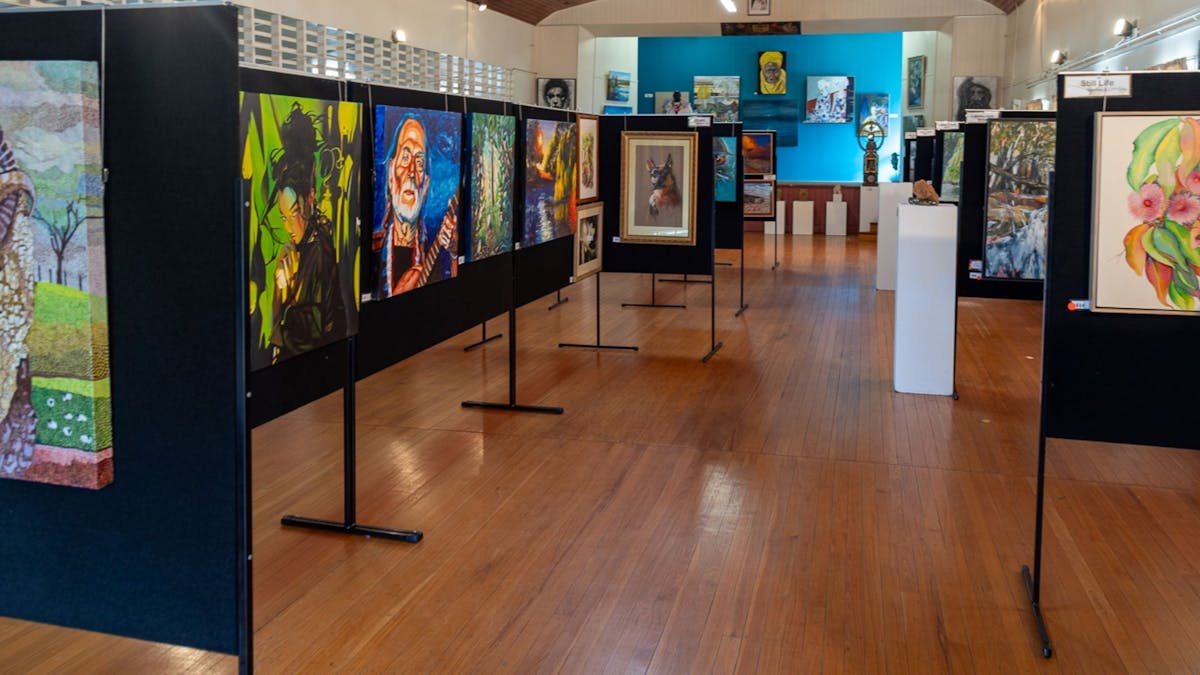 Original artwork on display boards at Imbil, Queensland Original artwork on display boards at Imbil, Queensland