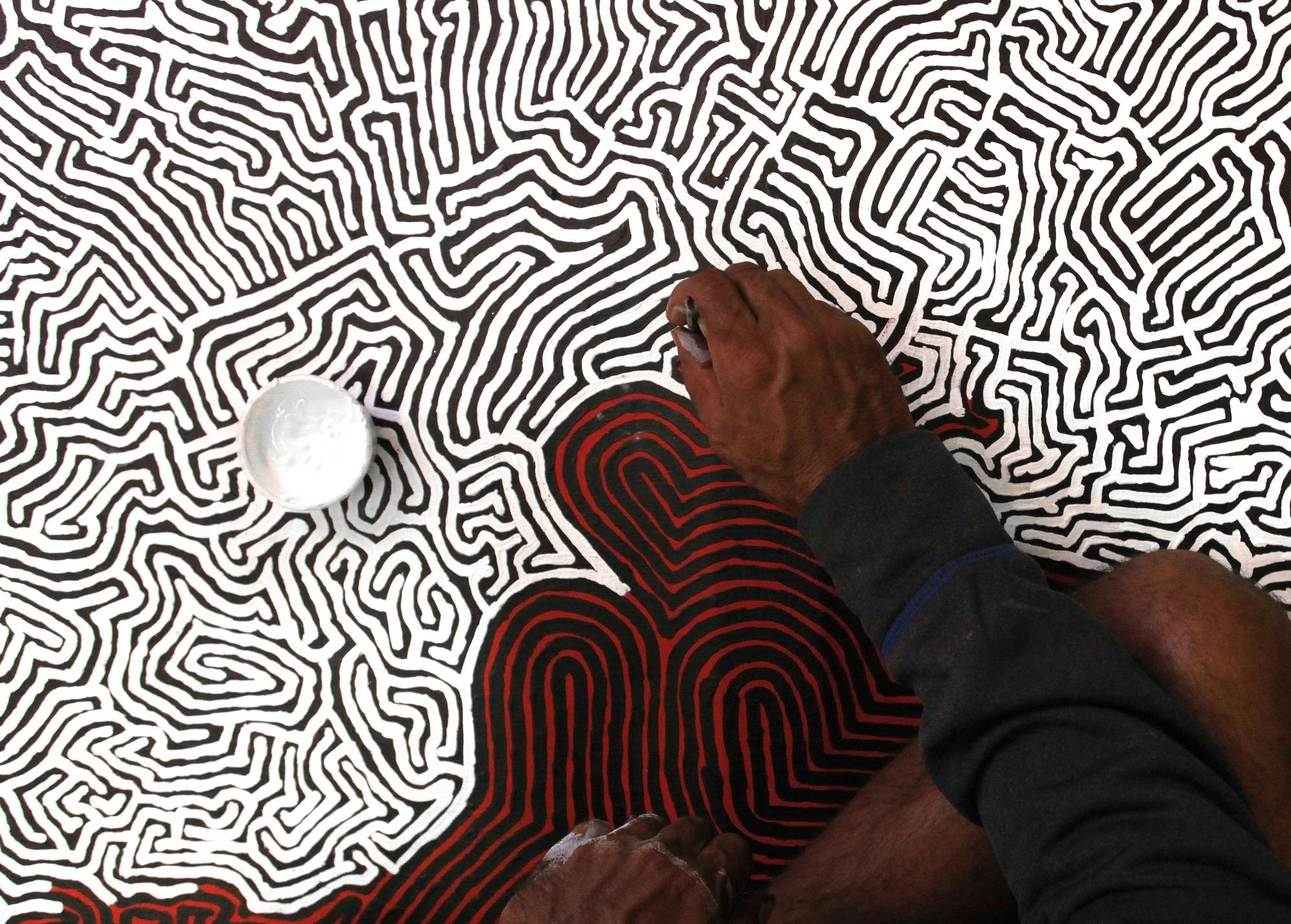 Aboriginal Artist painting