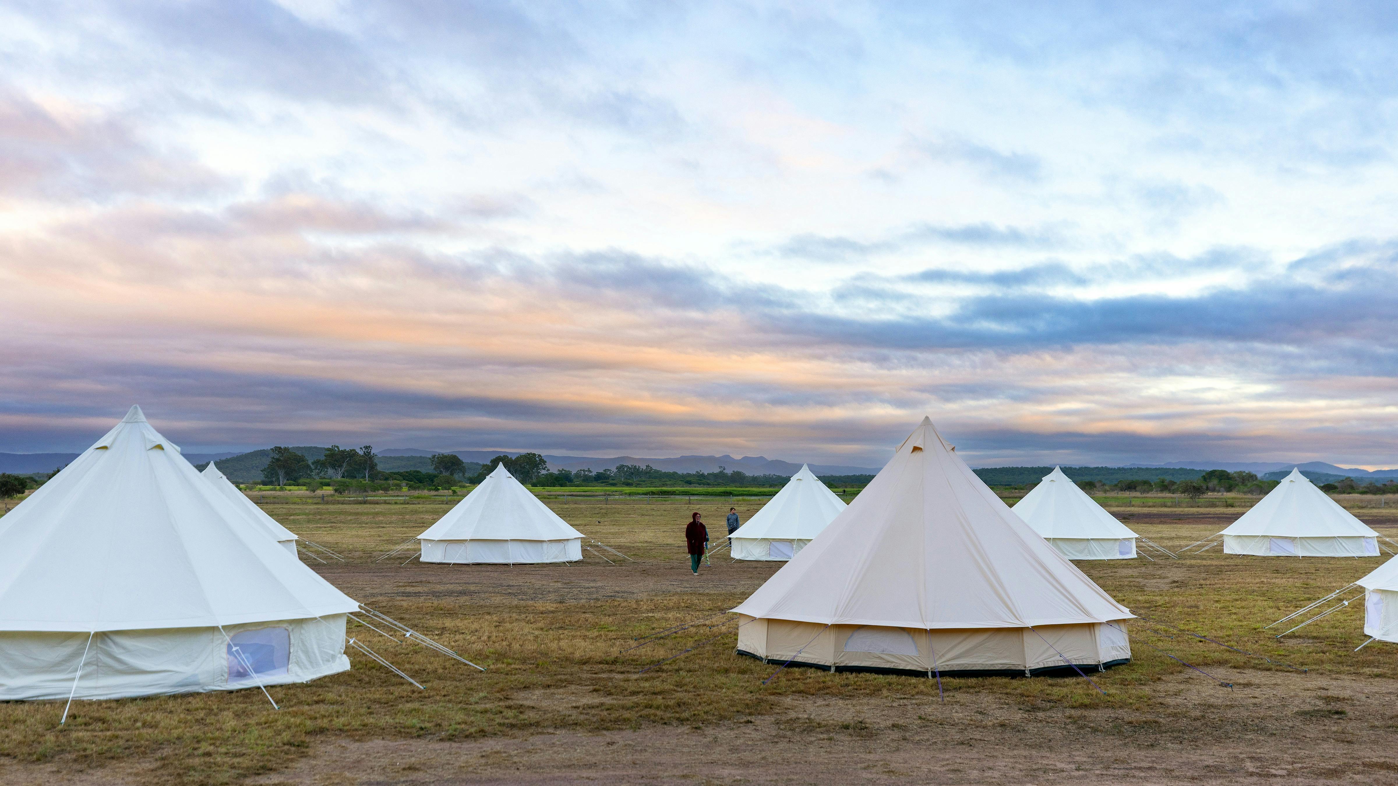 camping and glamping sunrise