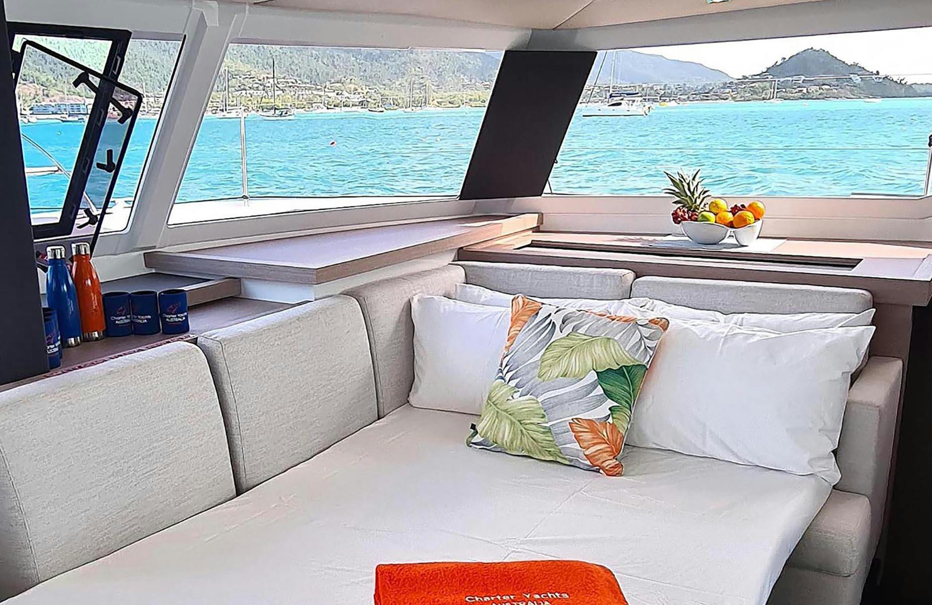 Chrissy 42 Fountaine Pajot Astrea Saloon Table Drop Down