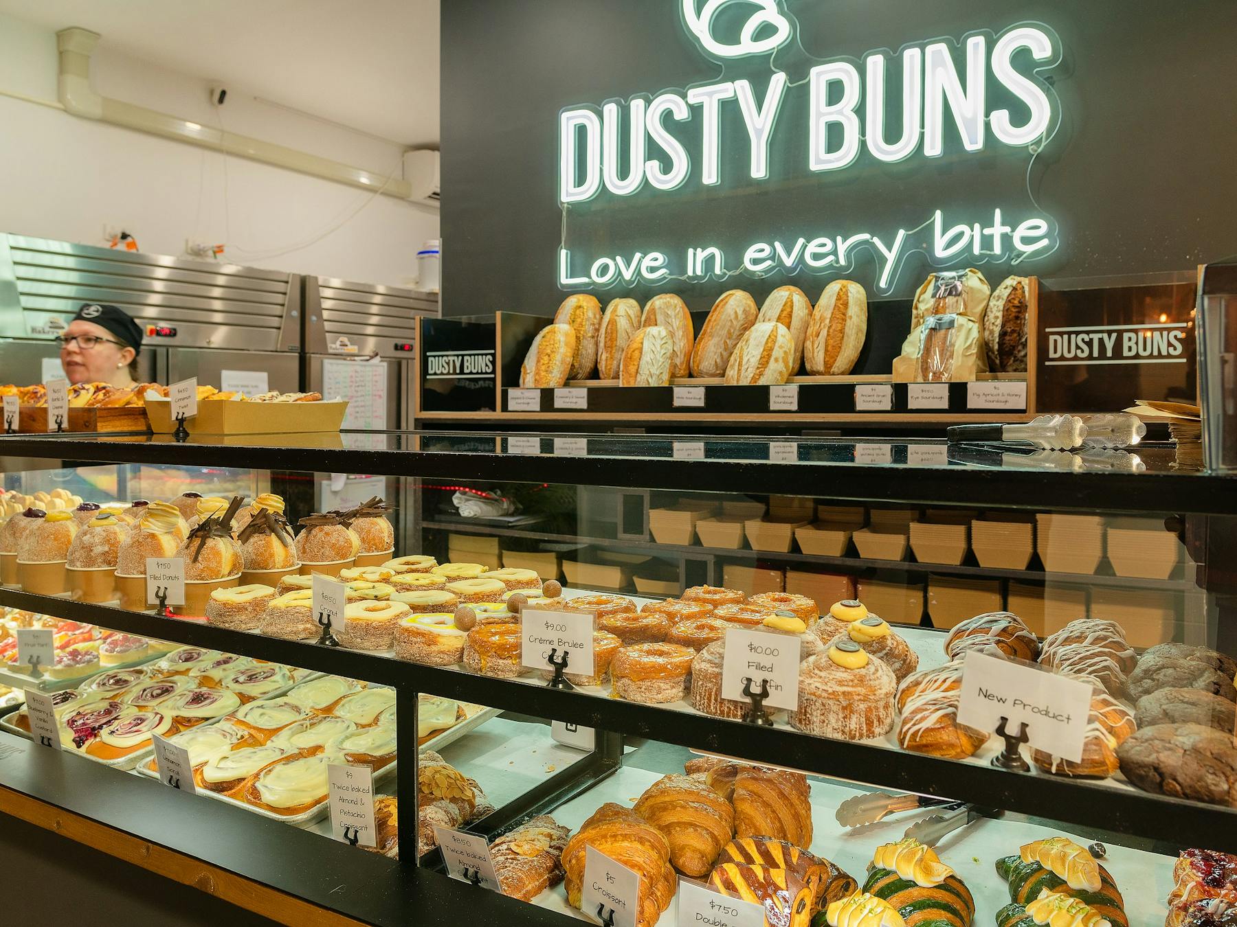 A selection of baked goods on display at Dusty Buns
