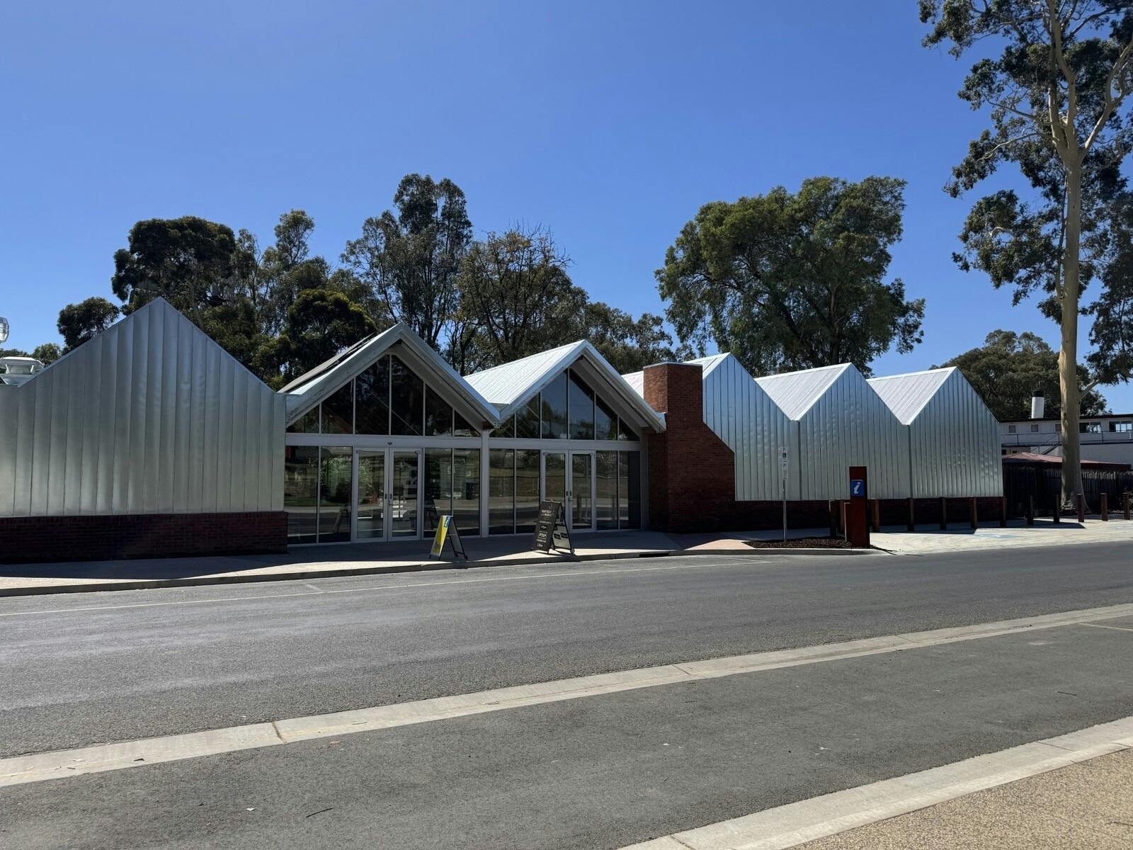 Front of building near the road