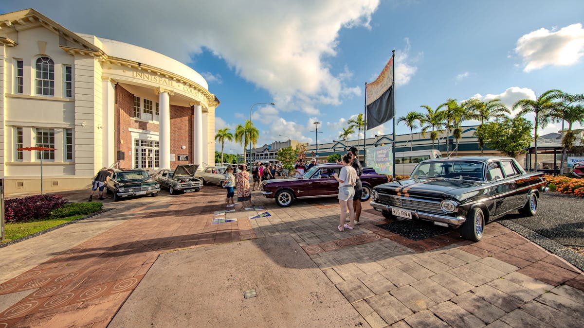 Local car enthusiastics display their restored cars for the people to see