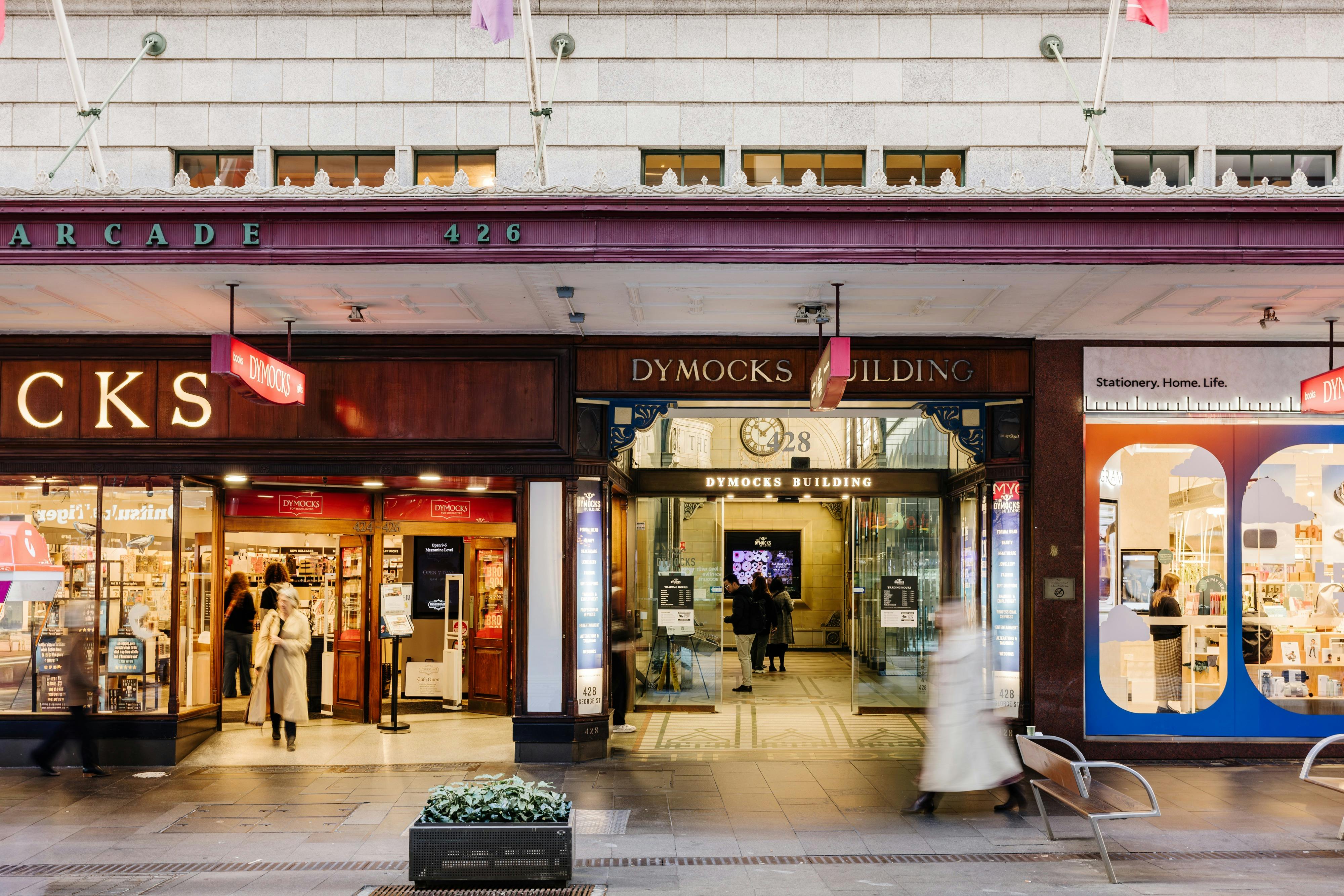 Der Eingang zum Dymocks-Gebäude