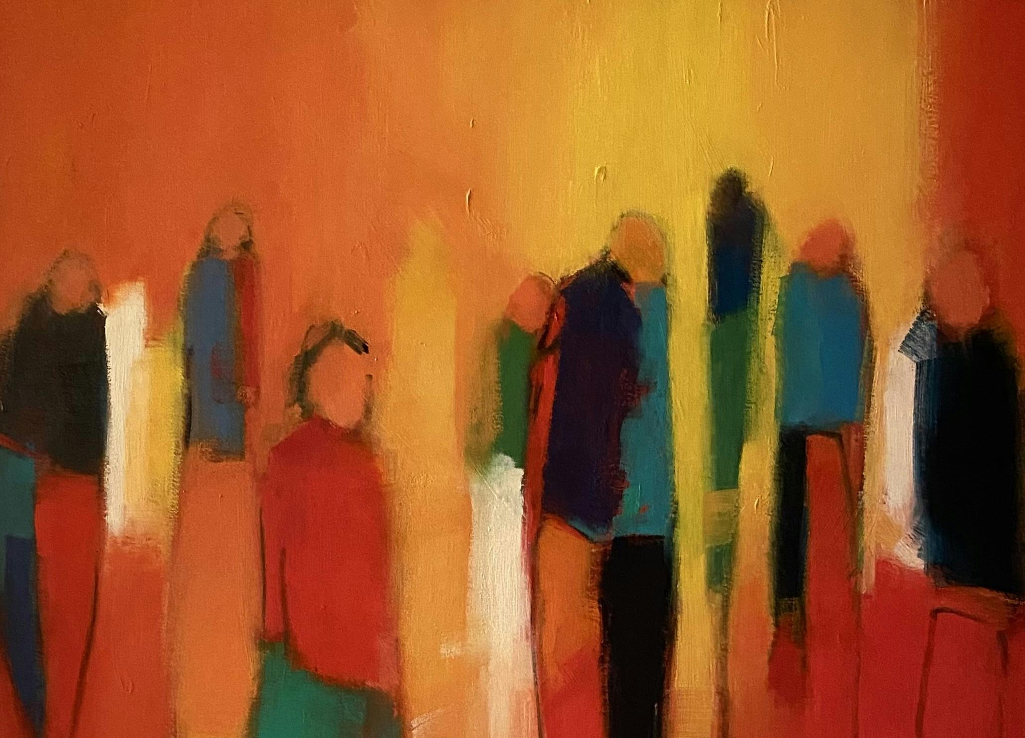 abstract painting of people
