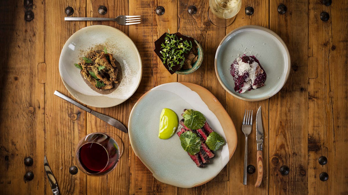 Selection of refined dishes from The Paddock's a la carte menu