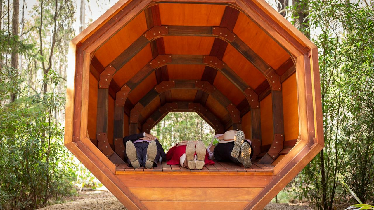 Lie down in the Sound Pod, Wellness Walk