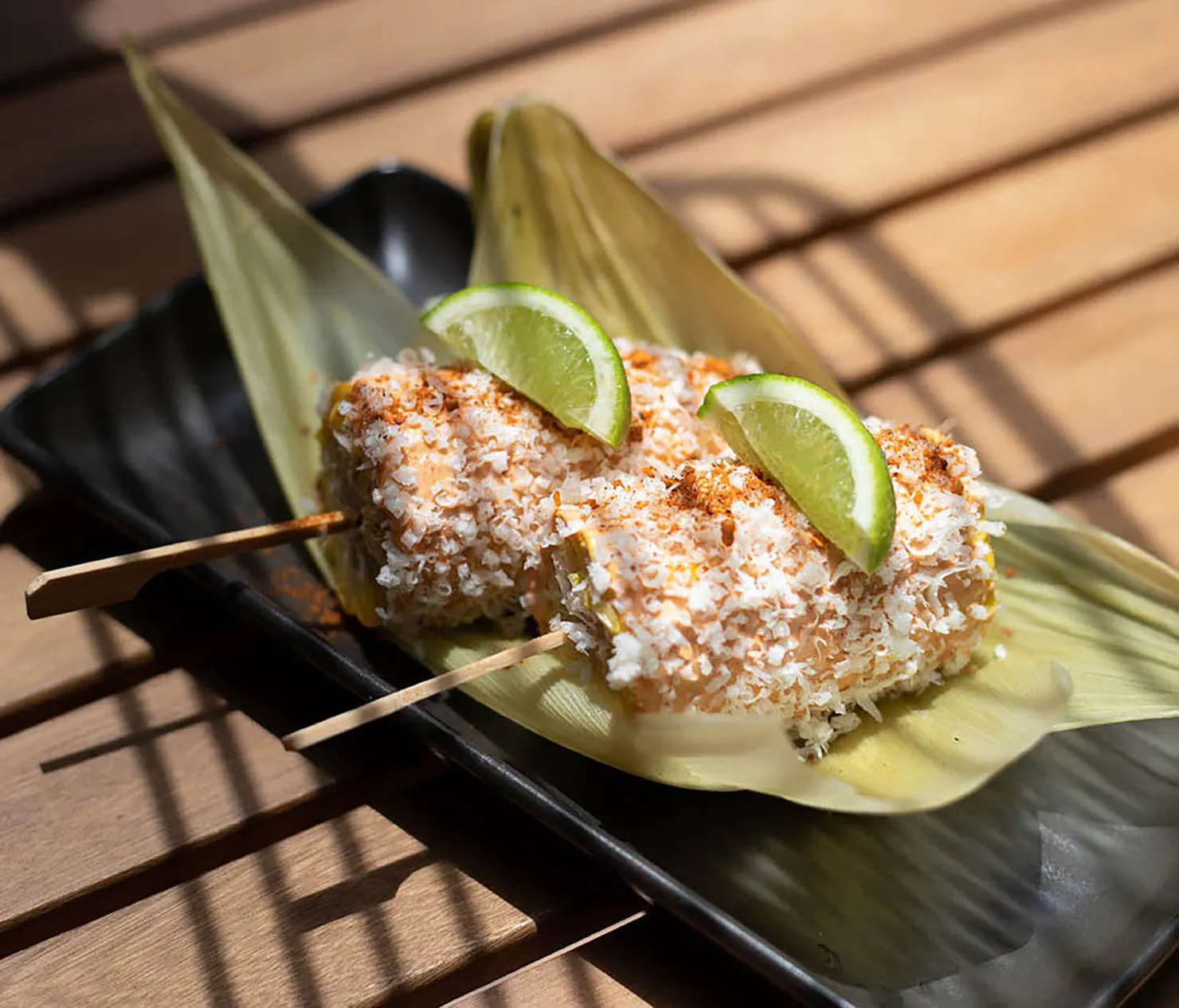 BBQ Corn, Aged Cheese, Chipotle, House Spice, Lime