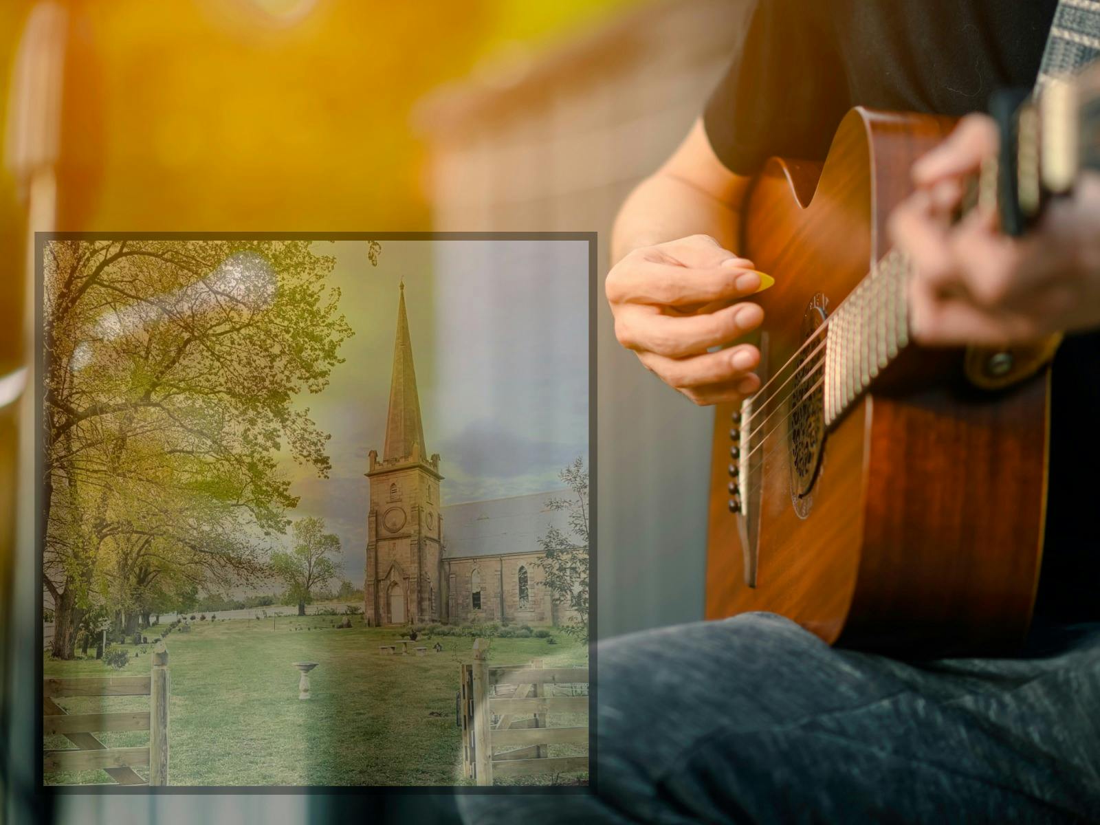 The Church with Acoustic guitarist playing