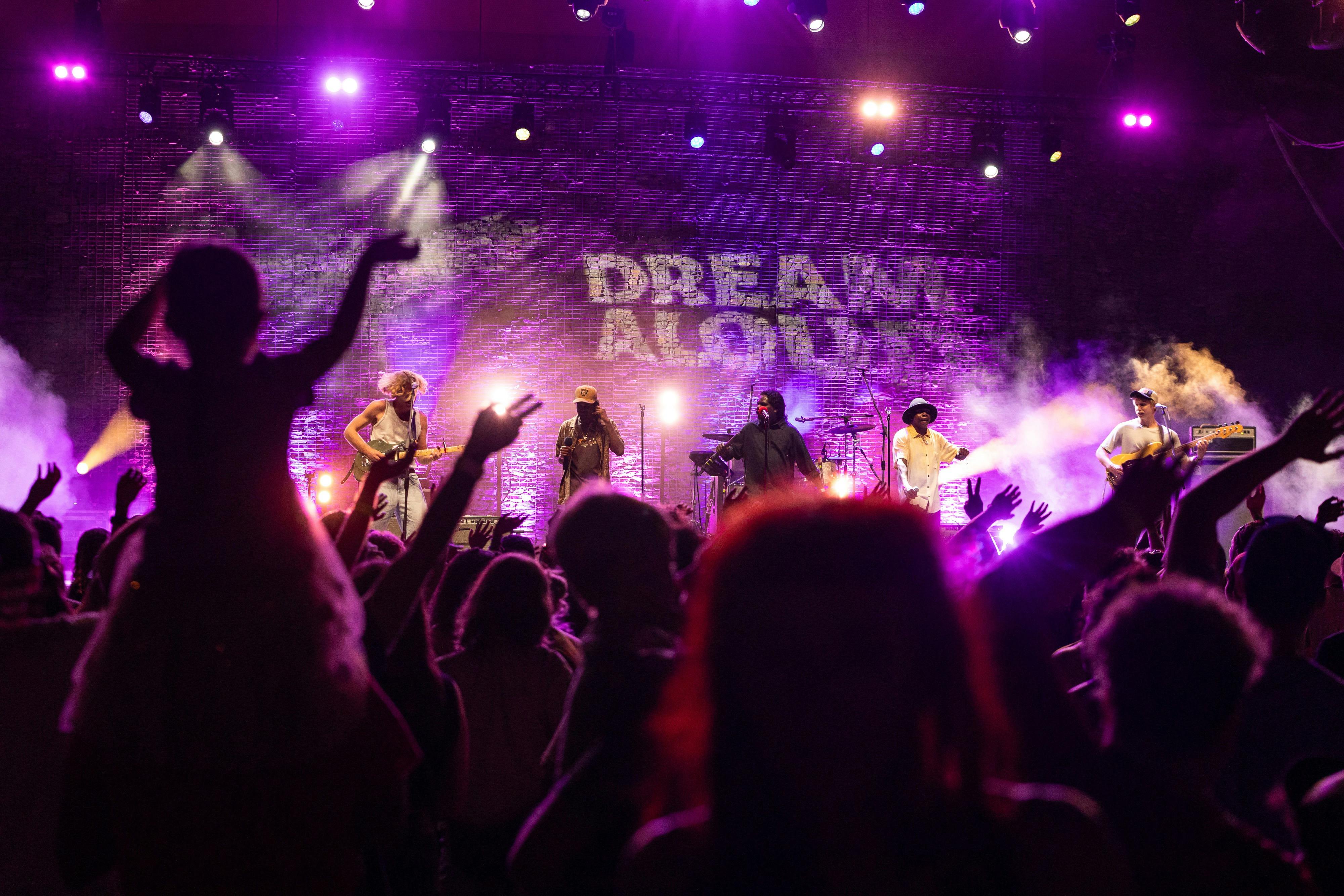 Crowd cheering at Dream Aloud Festival