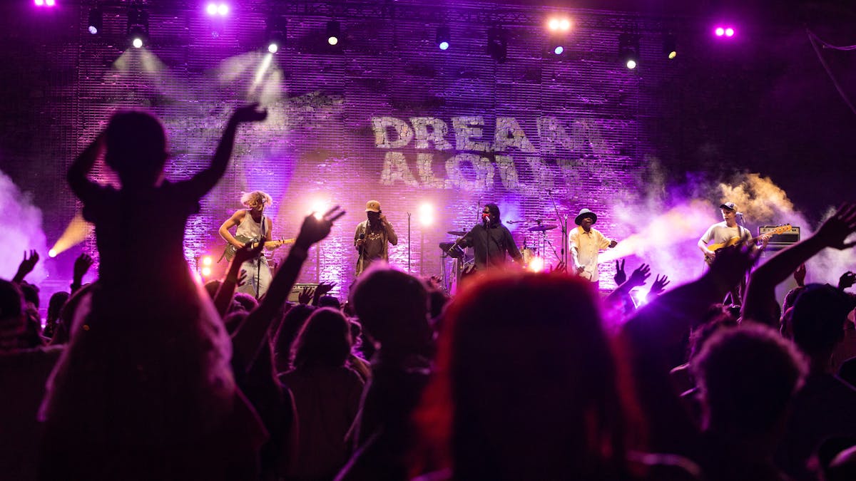 Crowd cheering at Dream Aloud Festival