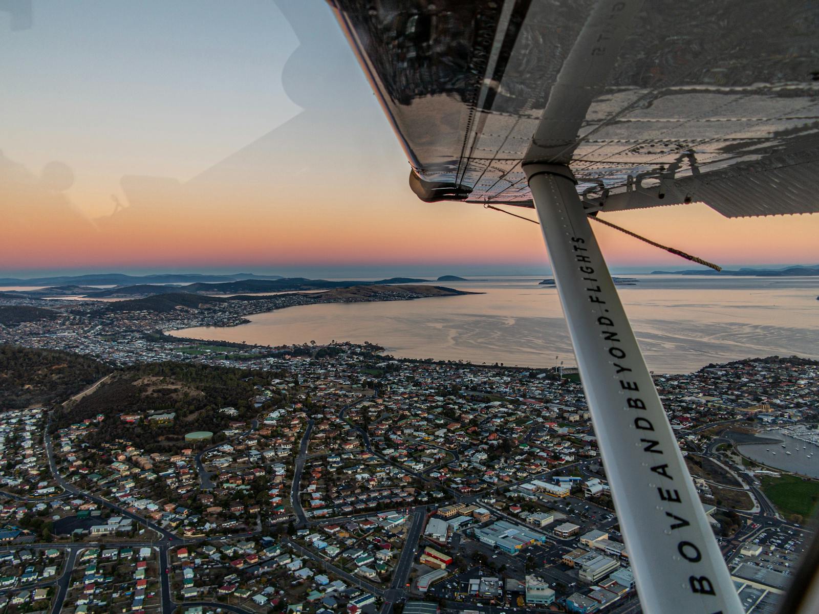 Hobart sunrise scenic flight