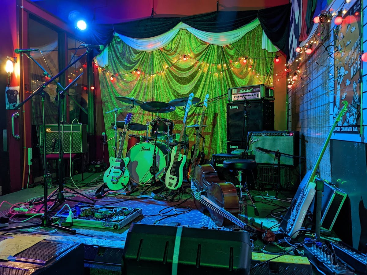 The Banshees stage with a full band setup The Banshees stage with a full band setup