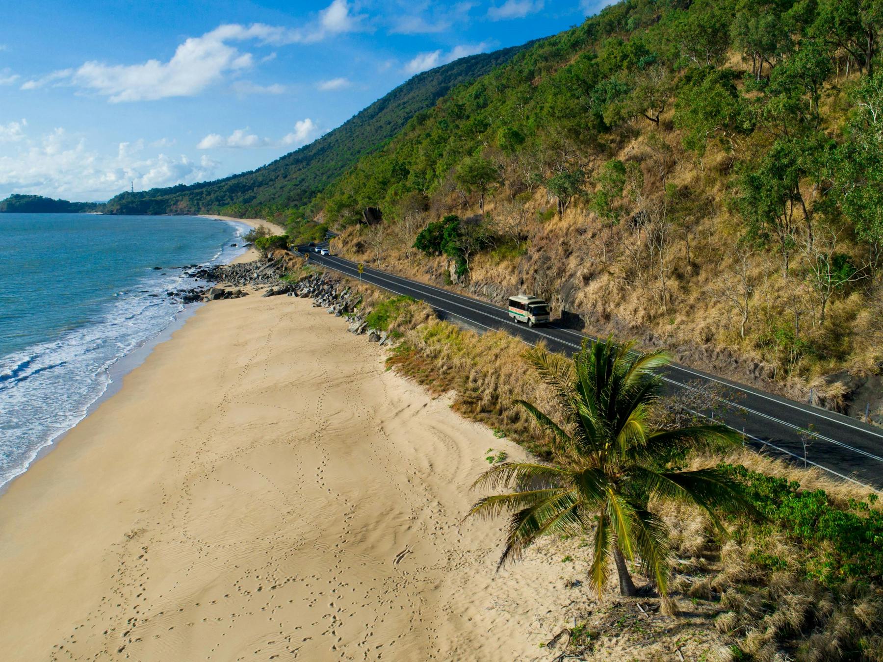 Scenic coastal drive to Cape Tribulation