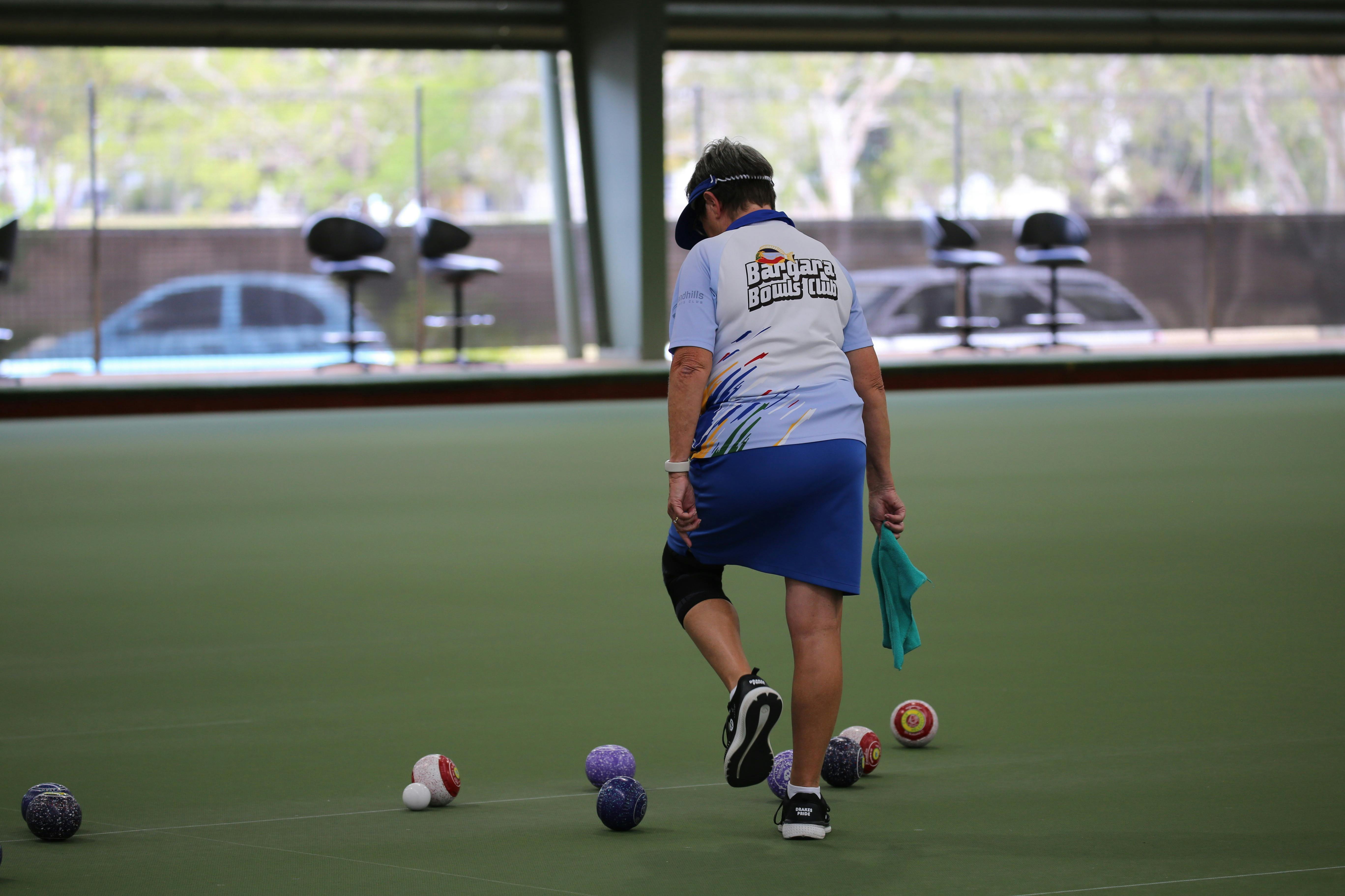 Female bowler playing