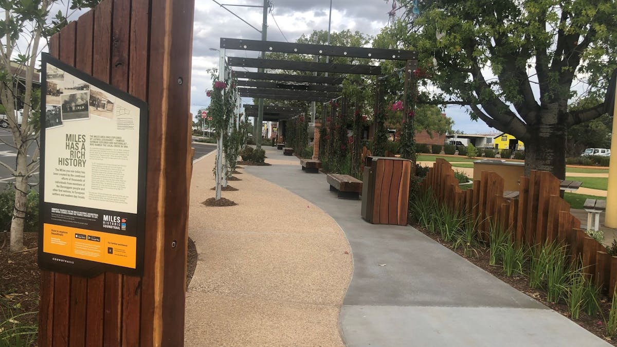 Soundtrails information outside Anzac Park