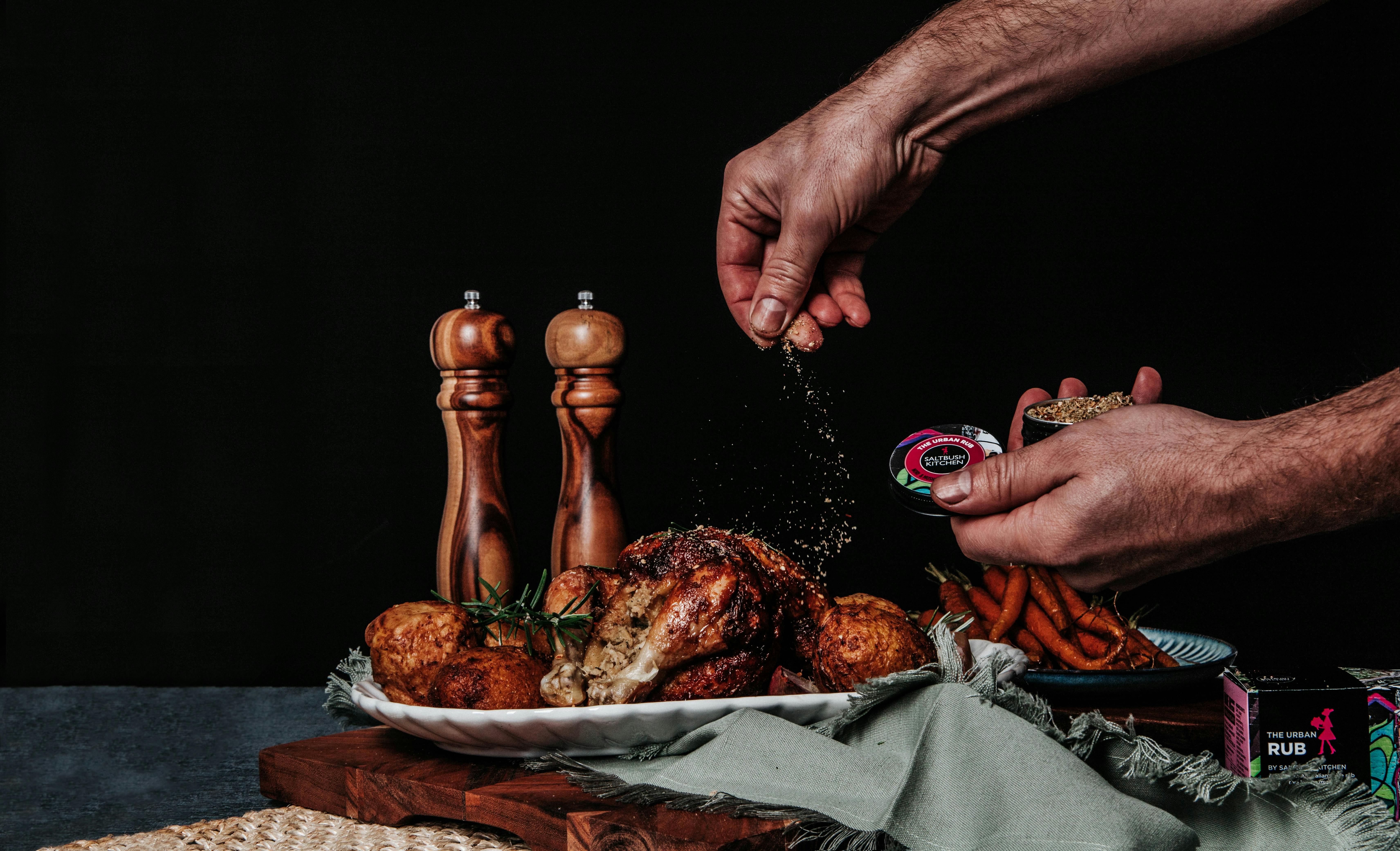 Delicious homemade roast chicken using Saltbush Kitchen'n The Urban Rub