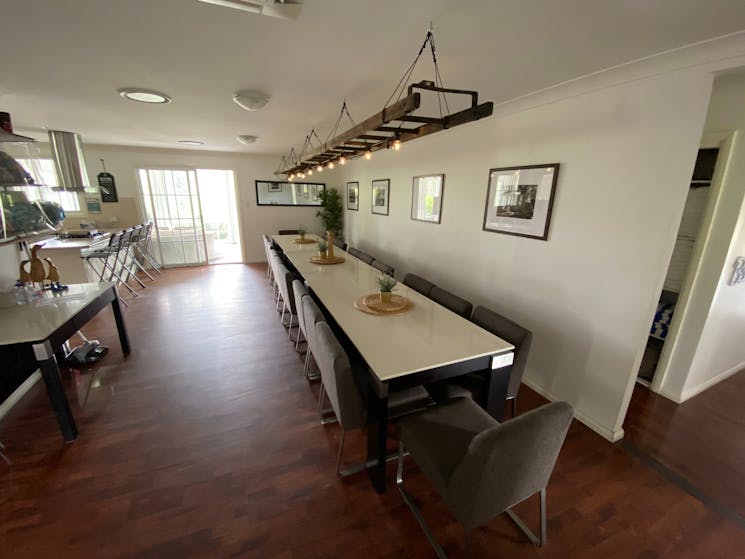 Inside dining table for 20+ guests
