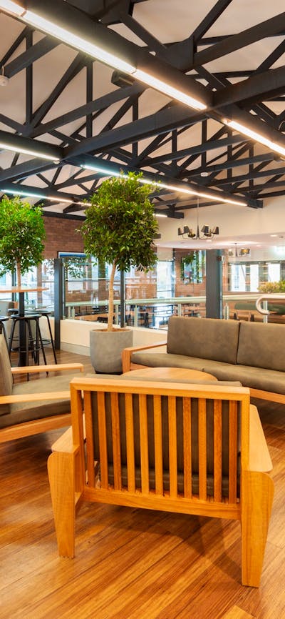 The Verandah restaurant seating area on top level