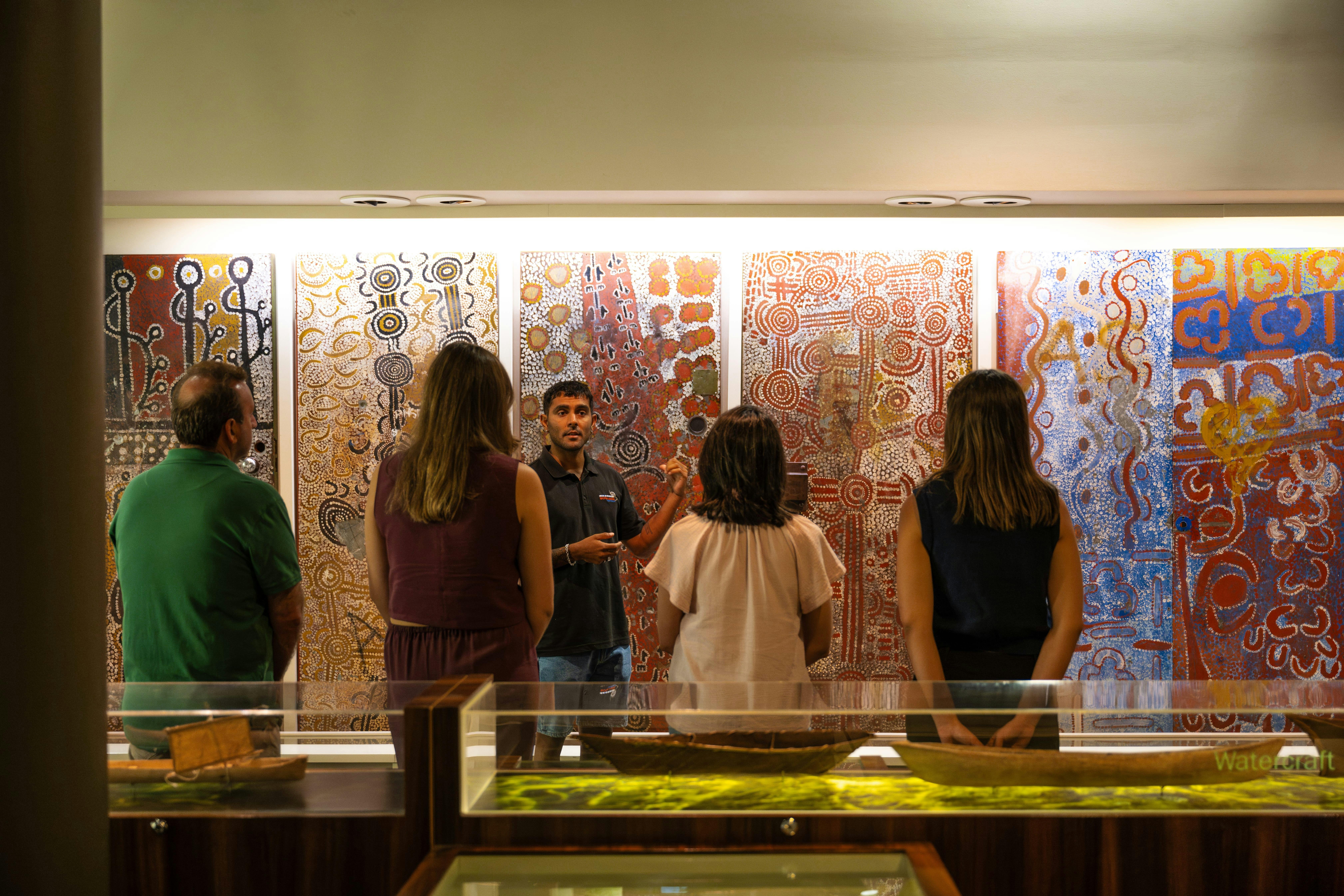 Tjimari at the second floor doors display in the SA Museum Aboriginal Cultures Gallery