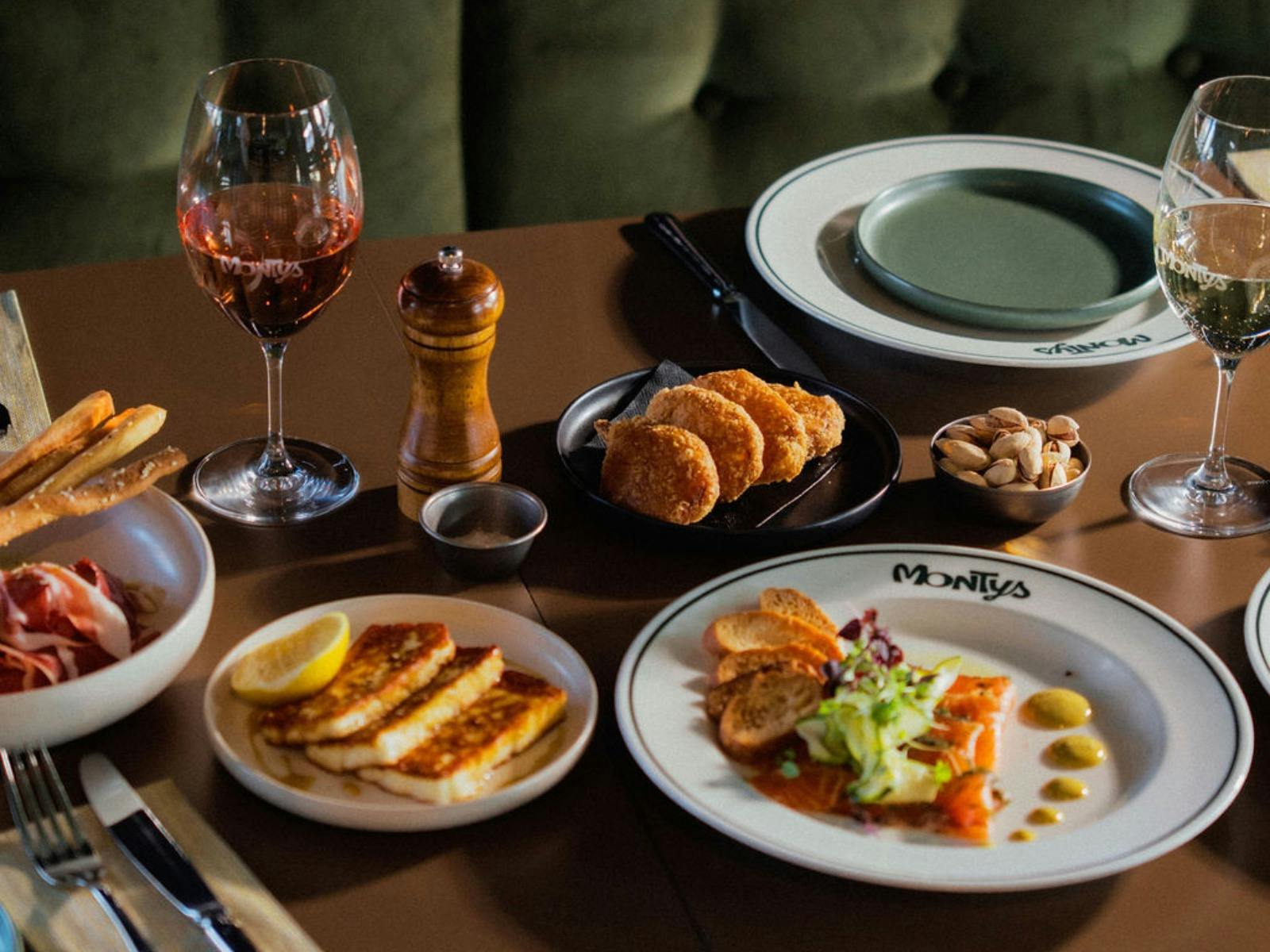 Monty's Restaurant, food and wine dining experience.