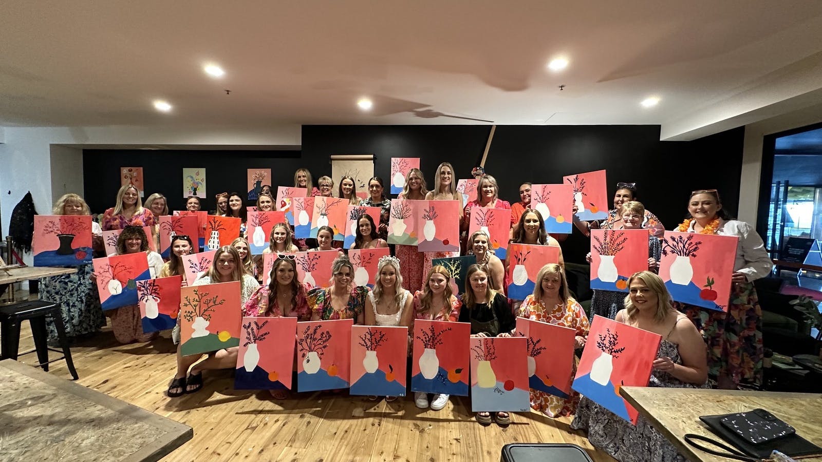 Hen's Celebration showing off their masterpieces!