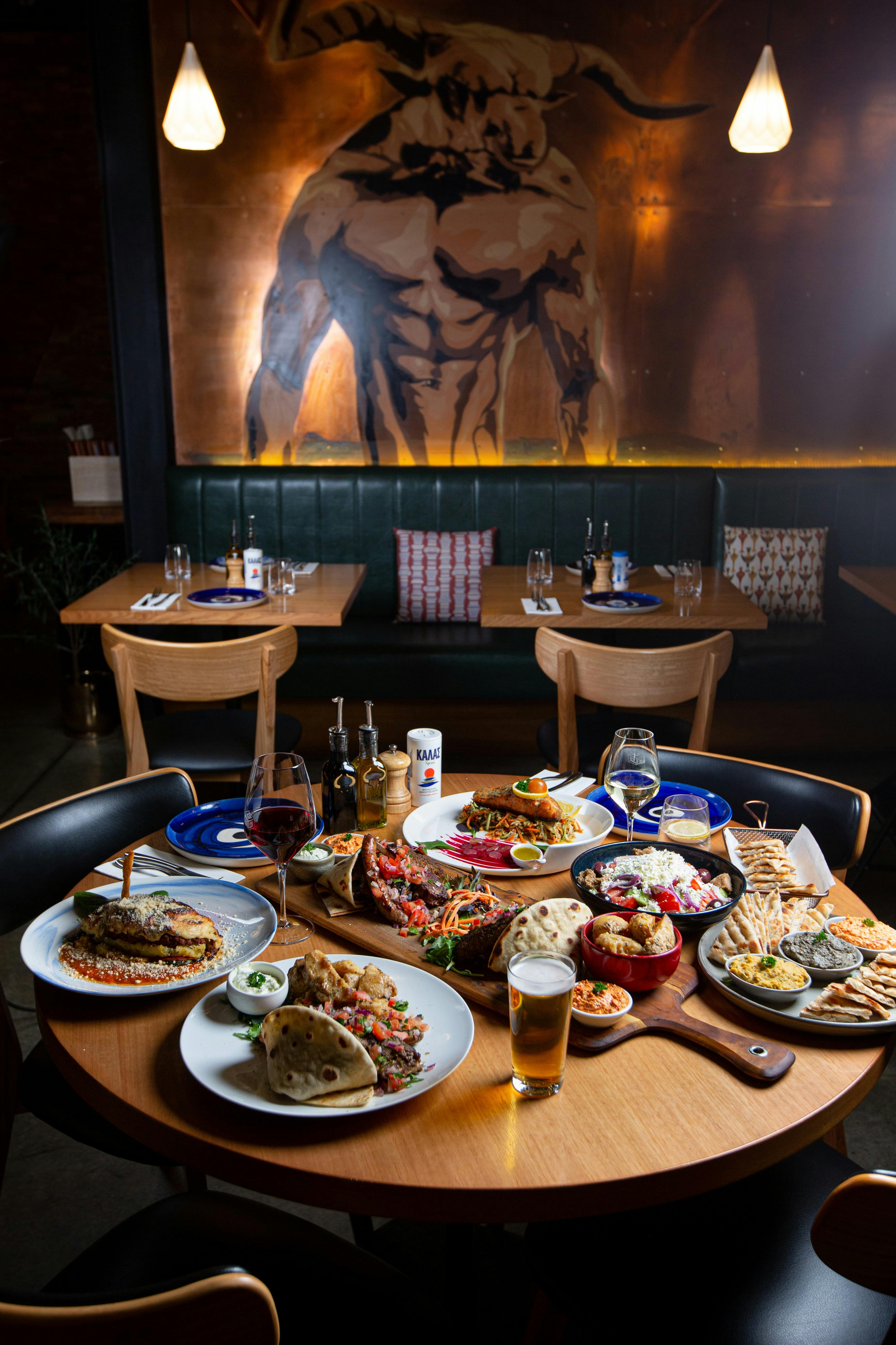 Greek feast with Tasmanian produce at Urban Greek restaurant in Hobart.