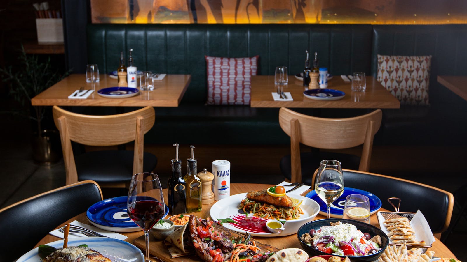 A feast of signature Greek dishes at Urban Greek, featuring Tasmanian produce.