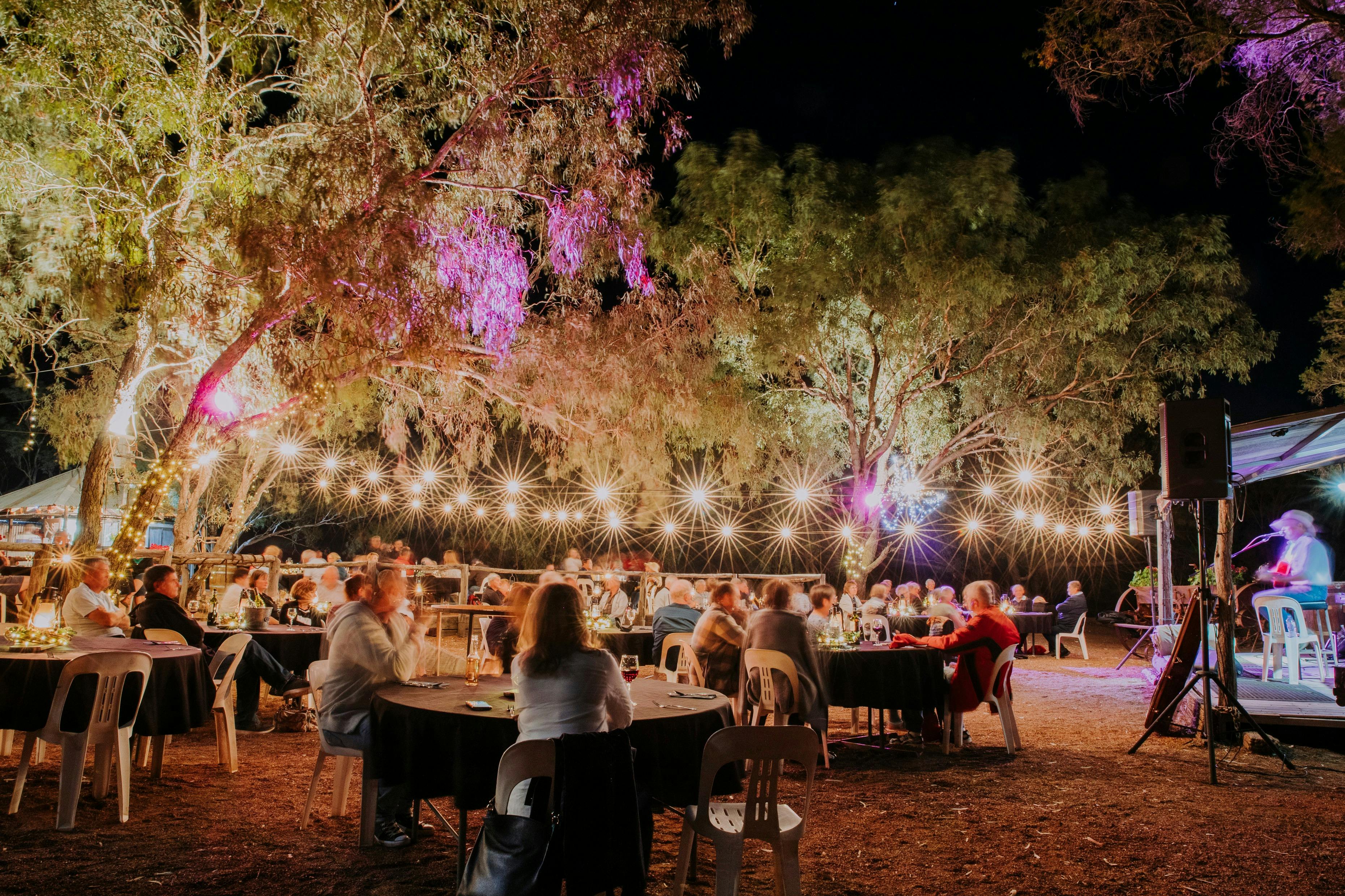 Smithy's Outback Dinner and Show with festoon lighting