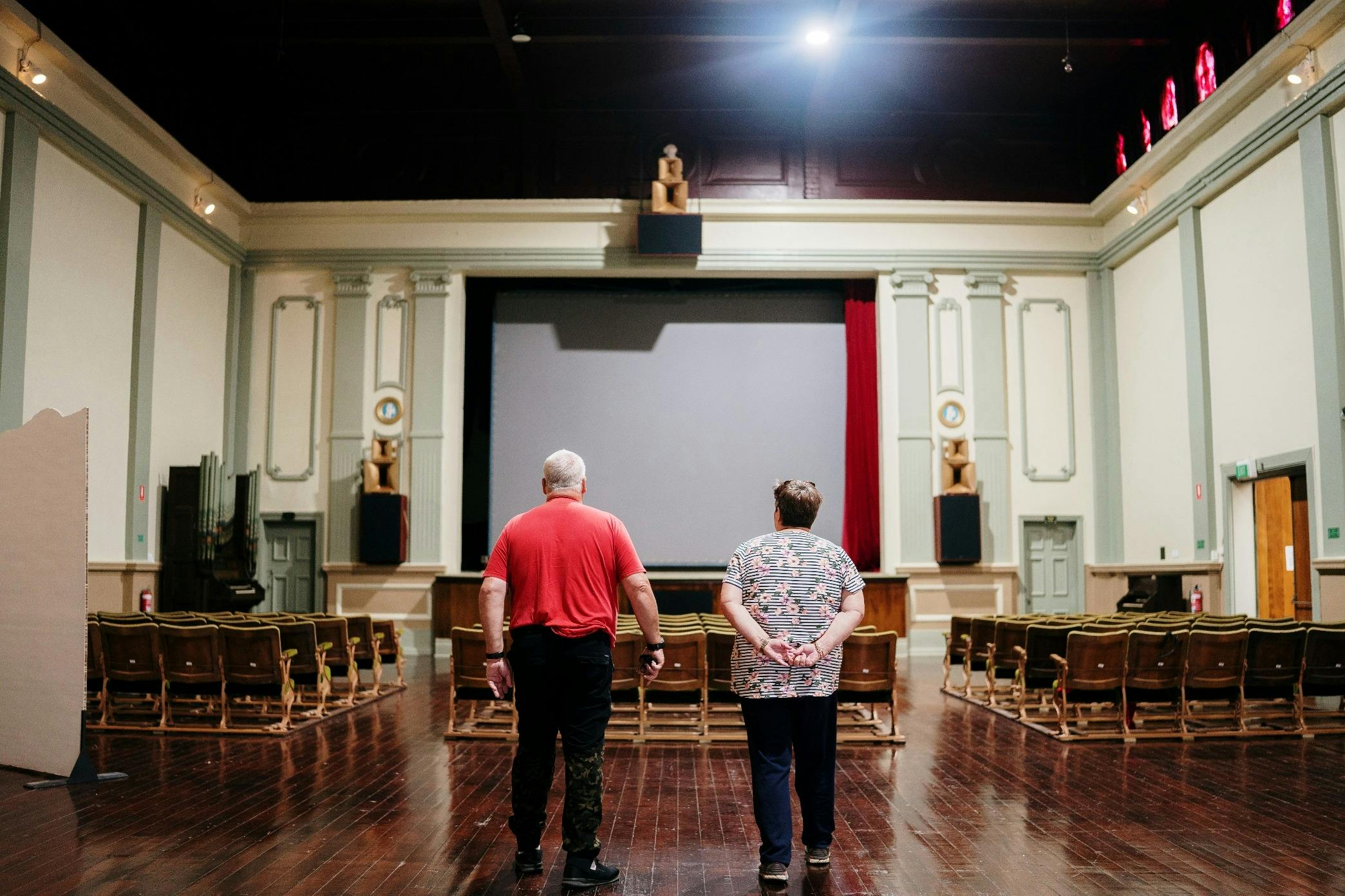 Two of our guests admire the marvellous Gaiety Theatre