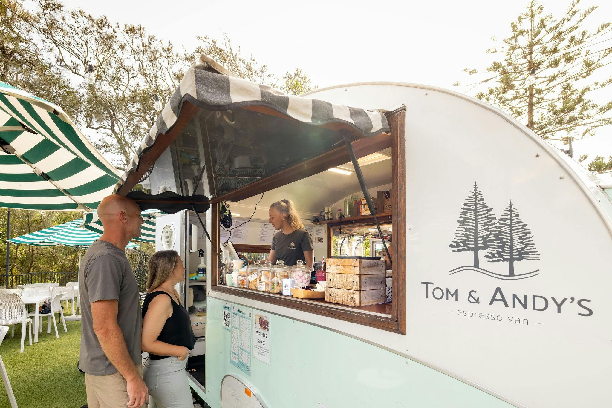Guests at coffee van