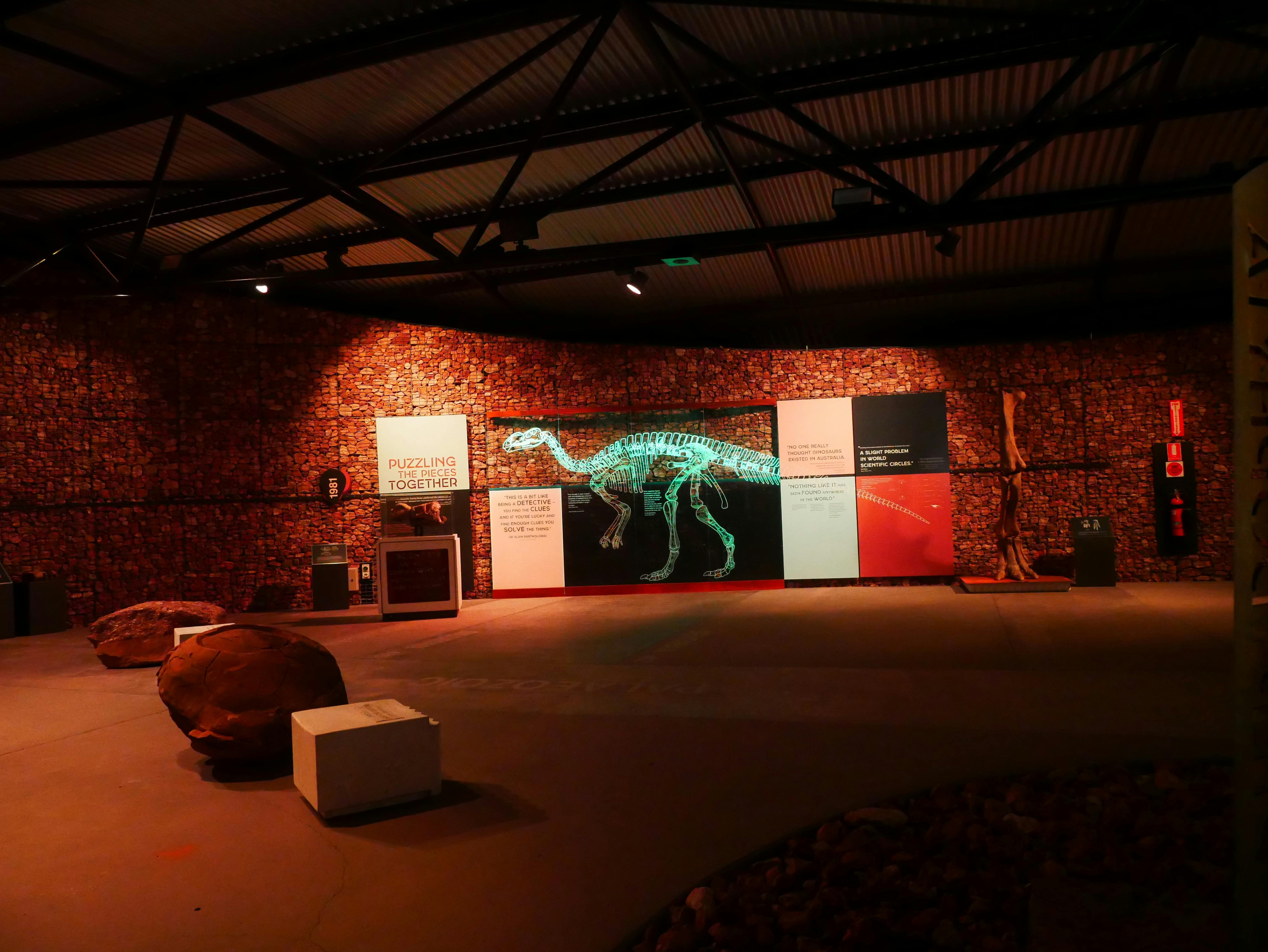 Nighttime in the Muttaburrasaurus Interpretation Centre