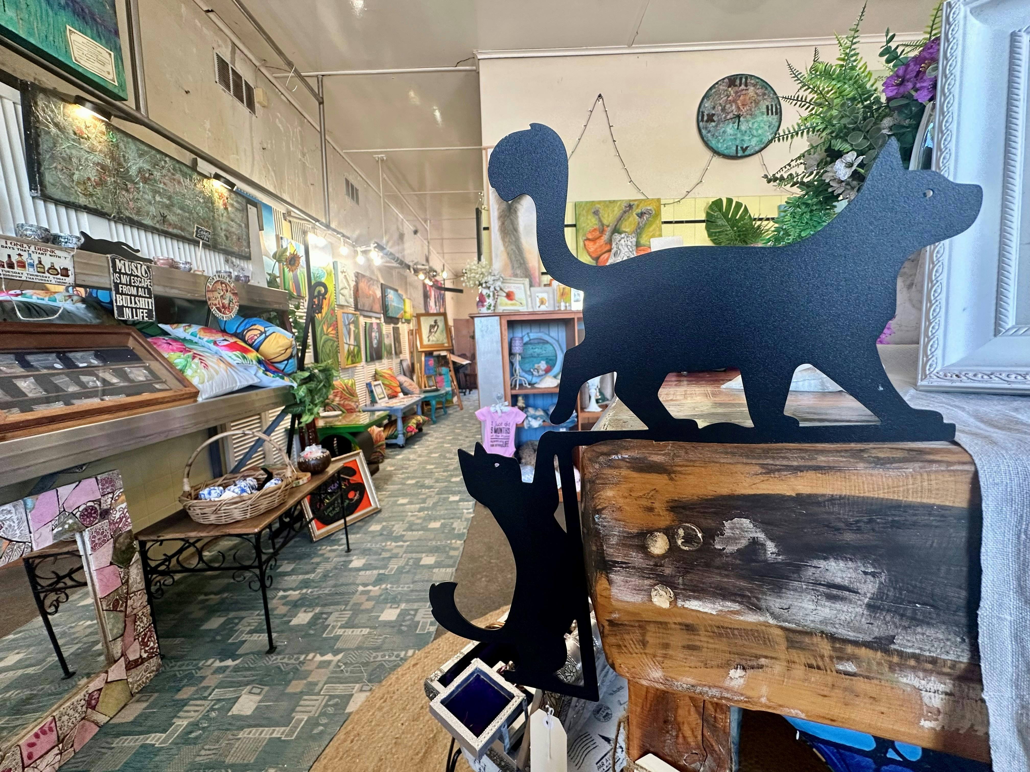 Cute cat ornament in shop