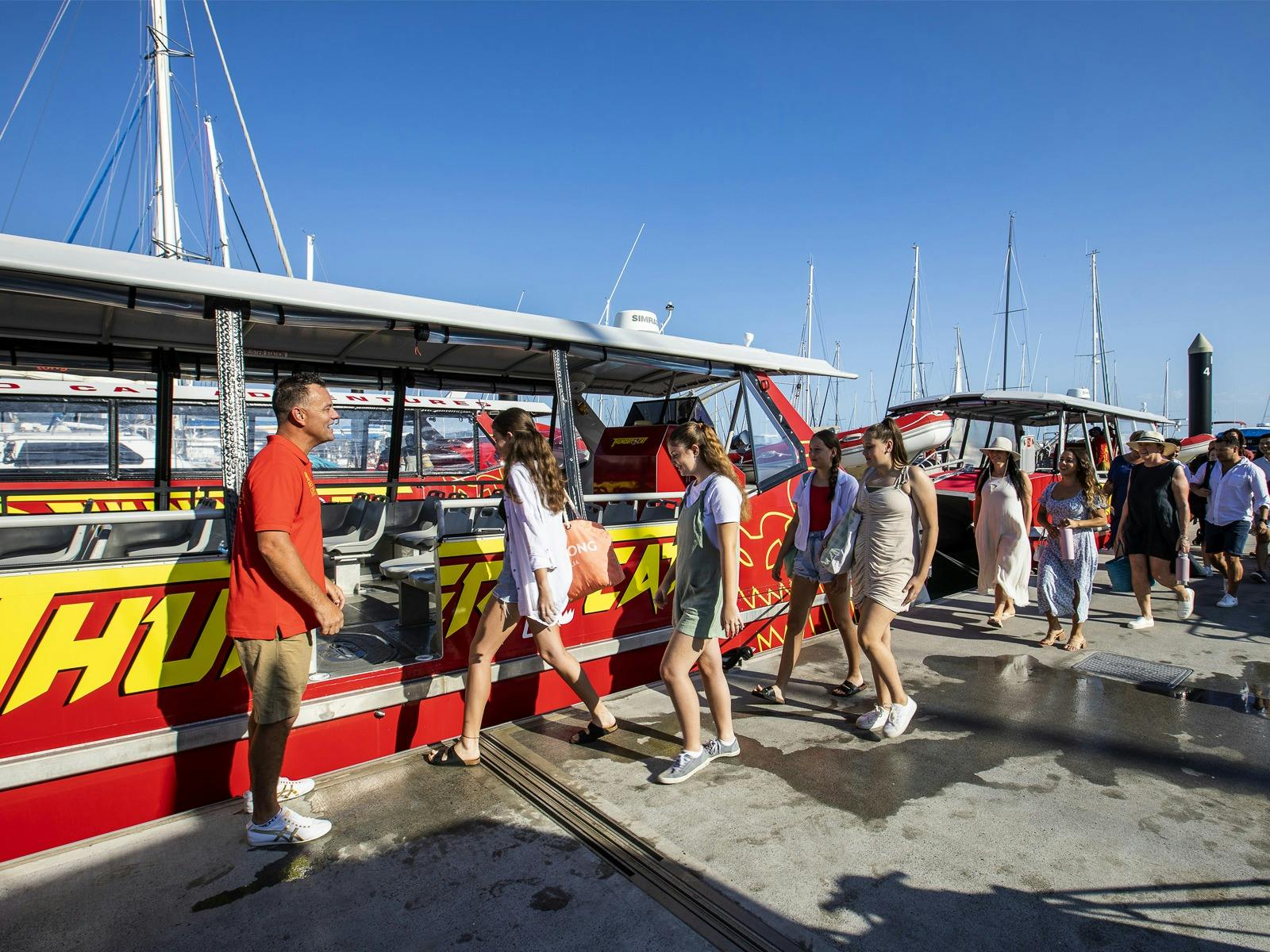 Red Cat Adventures - Guests boarding Thundercat
