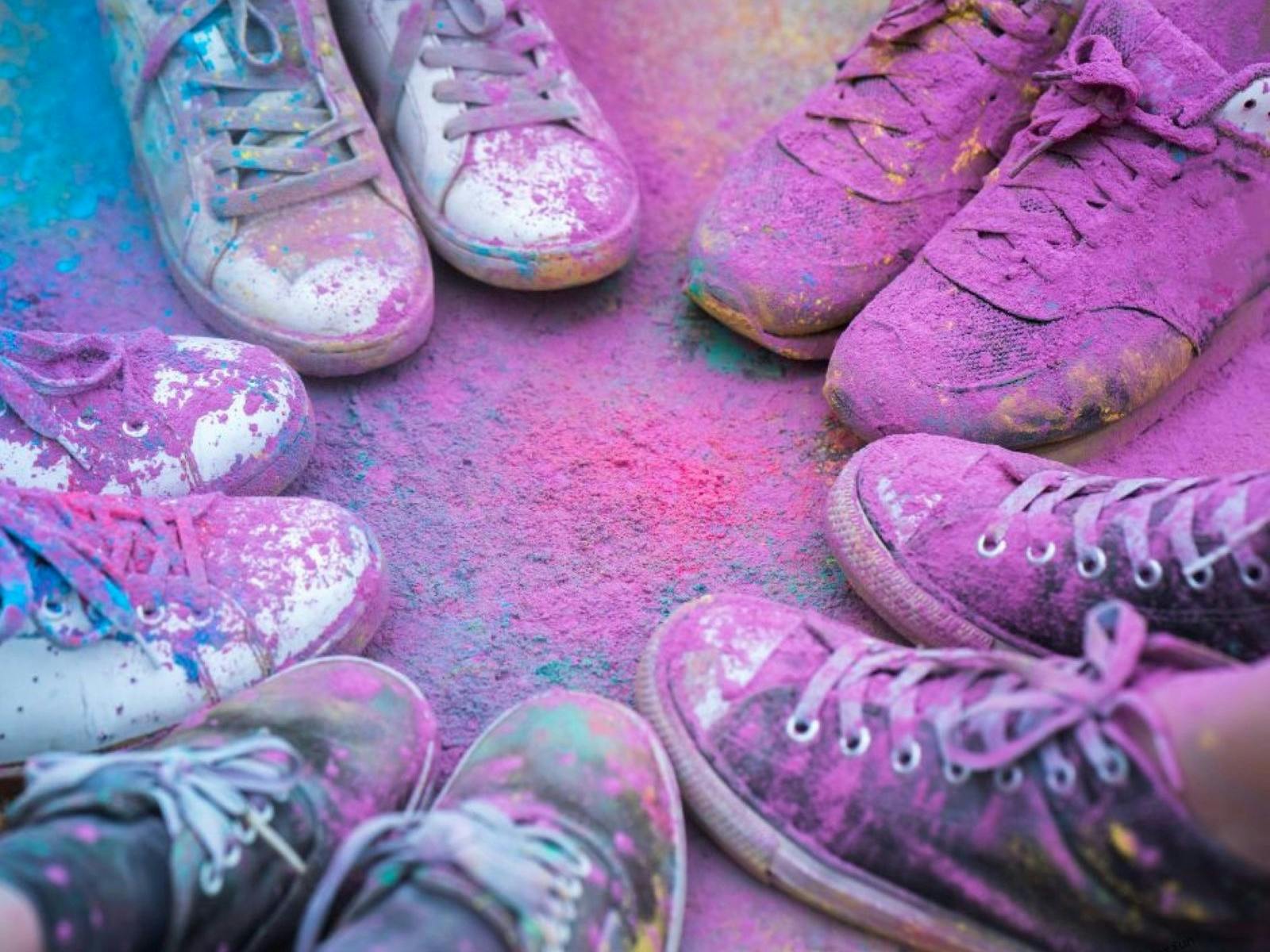Shoes after the colour fun run