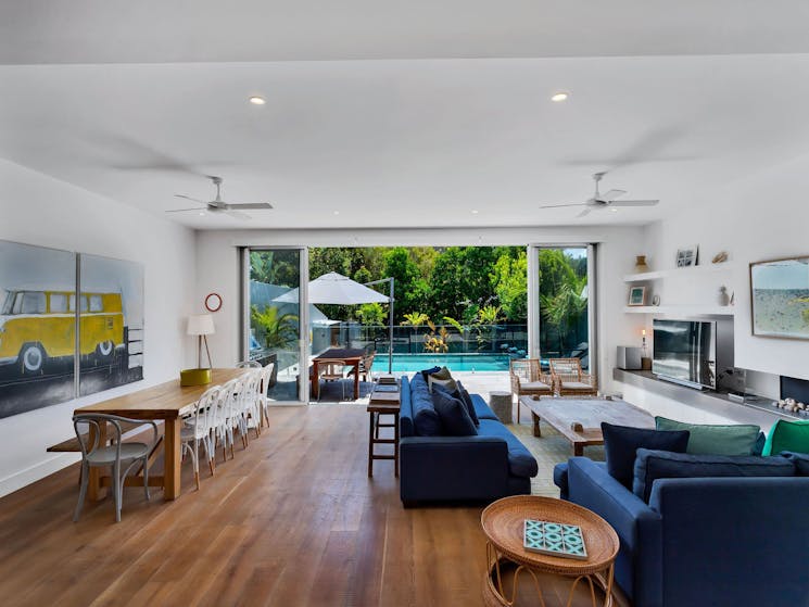 the open plan living area