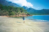 Hiker on beach