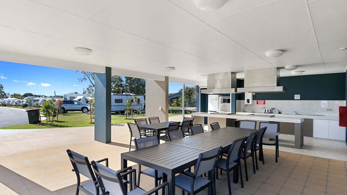 Spacious Camp Kitchen and BBQ Area