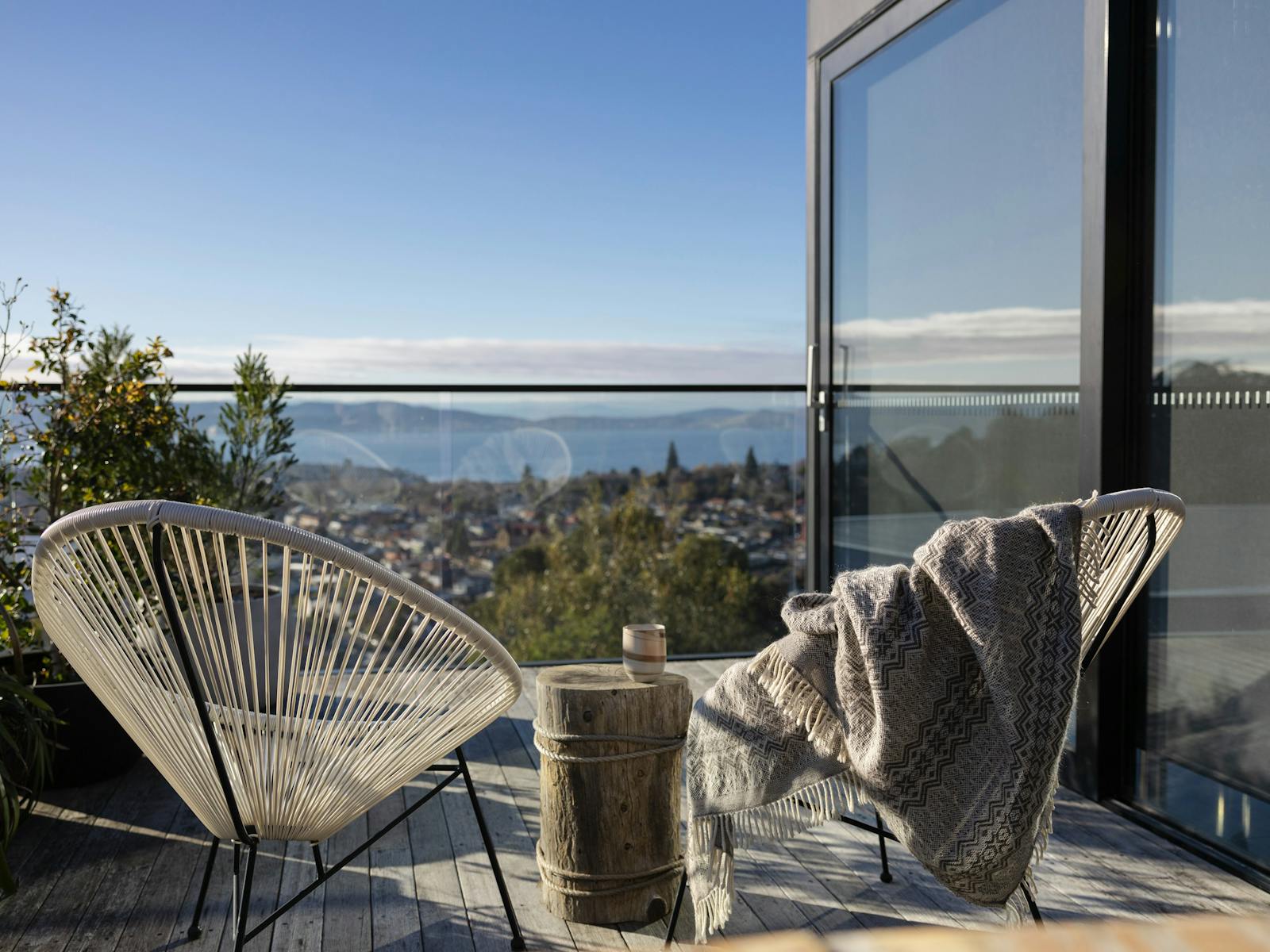 The deck is the perfect place sit back and watch the boats at play on the River Derwent