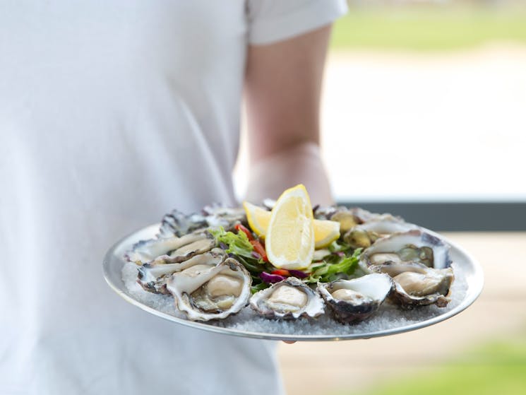 Fresh Sydney Rock Oysters on the menu at Tathra Hotel, Tathra