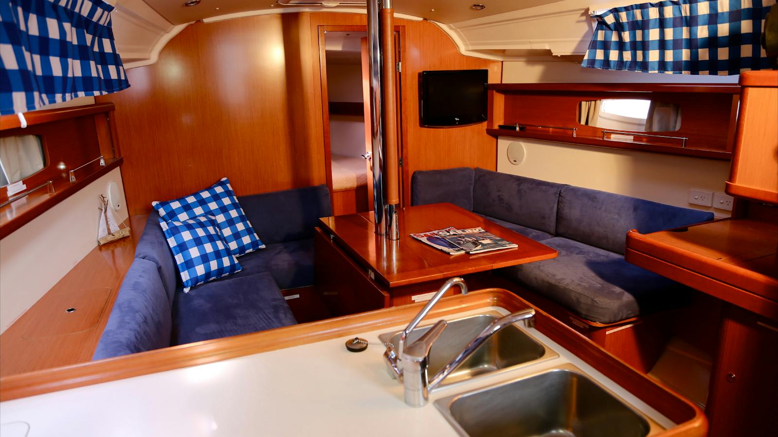Galley and saloon
