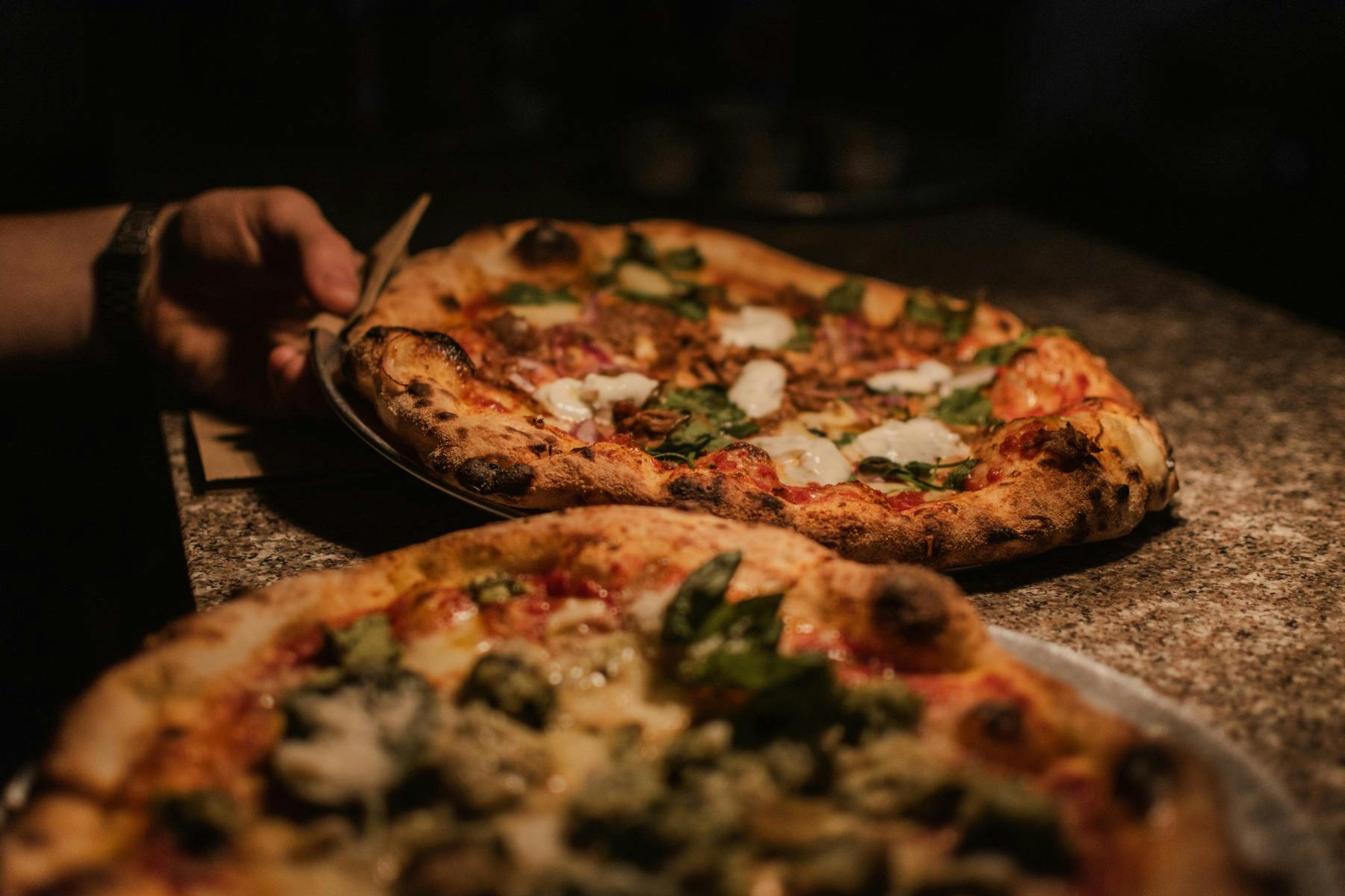 Wood fired pizzas