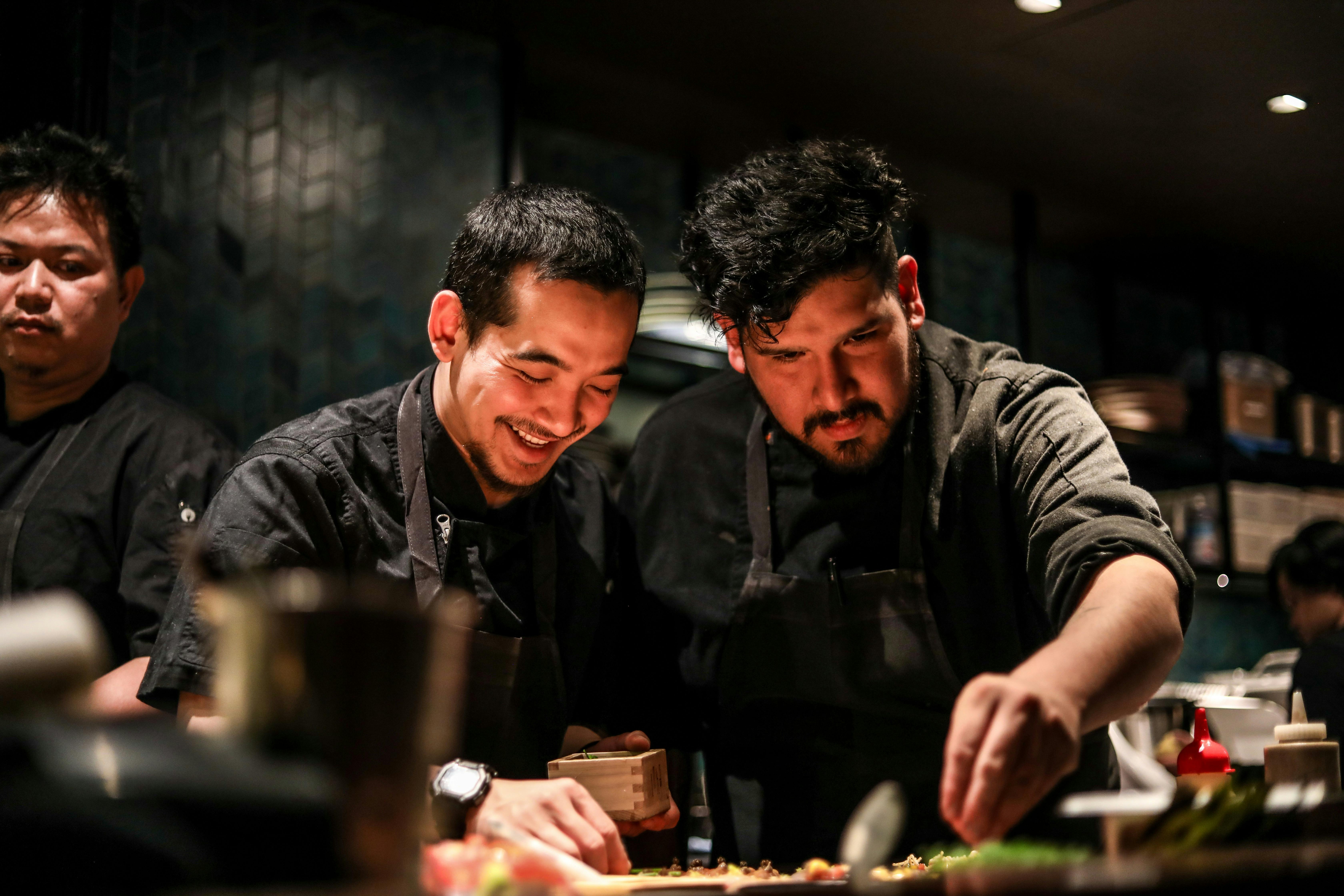 Chefs preparing the menu at Inka Japenese Peruvian restaurant in Canberra