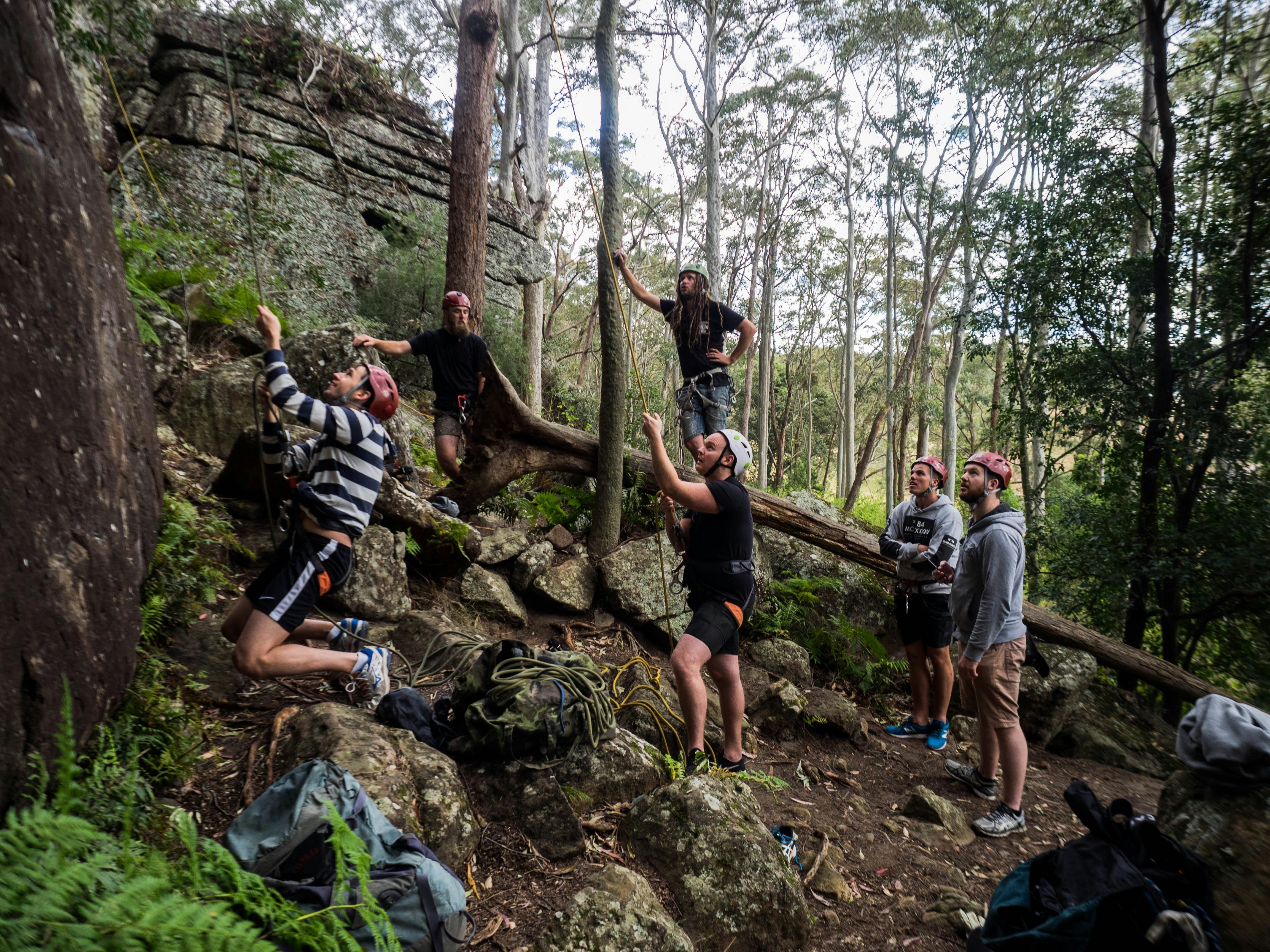 Rock climb Bucks Hens Shoalhaven South coast  Adventure Party session Tour fun challenge beginner