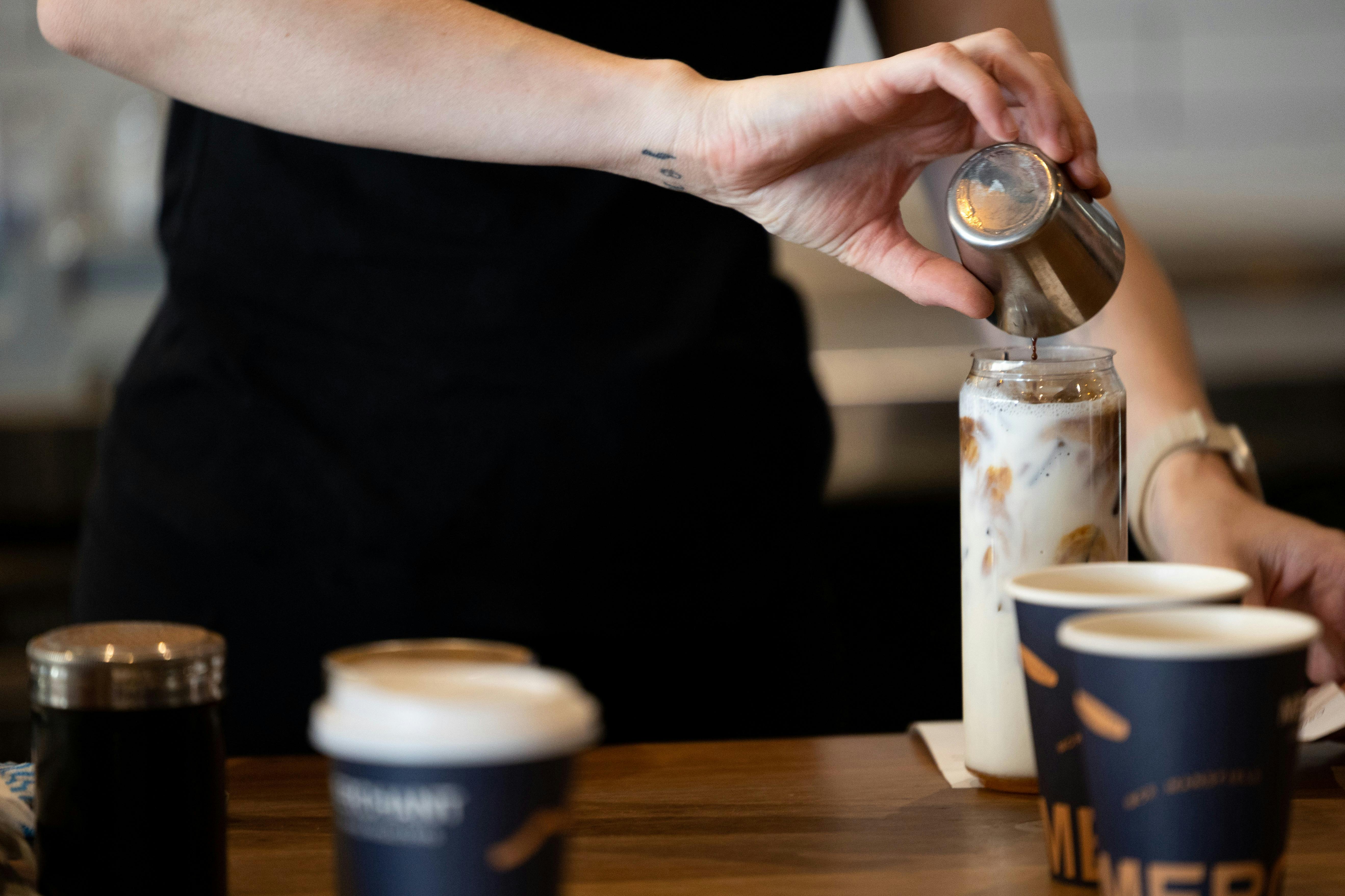 Mansfield Coffee Merchant barista preparing coffee